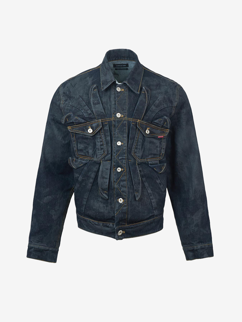 Juntae Kim - Gathered Denim Jacket (OC1) product image 1 | TRAB K-Fashion Australia