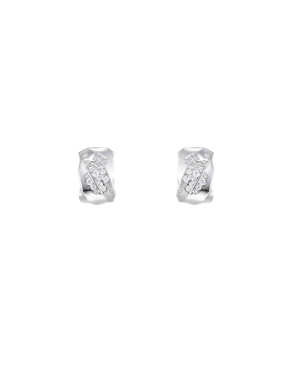 Numbering - Pave Sculpted Wave Hoop Earrings #3124 product image 5 | TRAB K-Fashion Australia