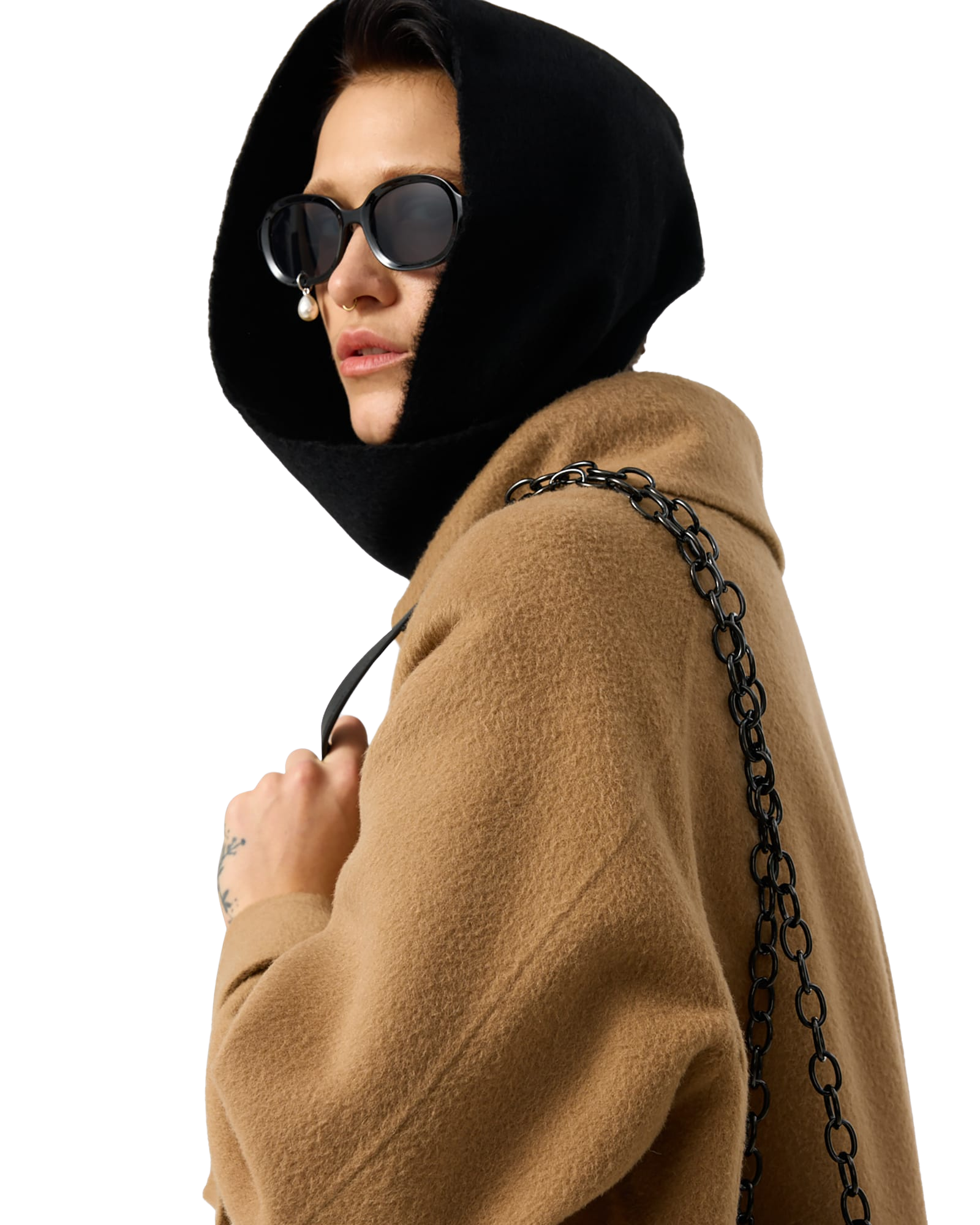 Kimhe Kim - Pearl Tear Round Sunglasses (Black) product image 6 | TRAB K-Fashion Australia