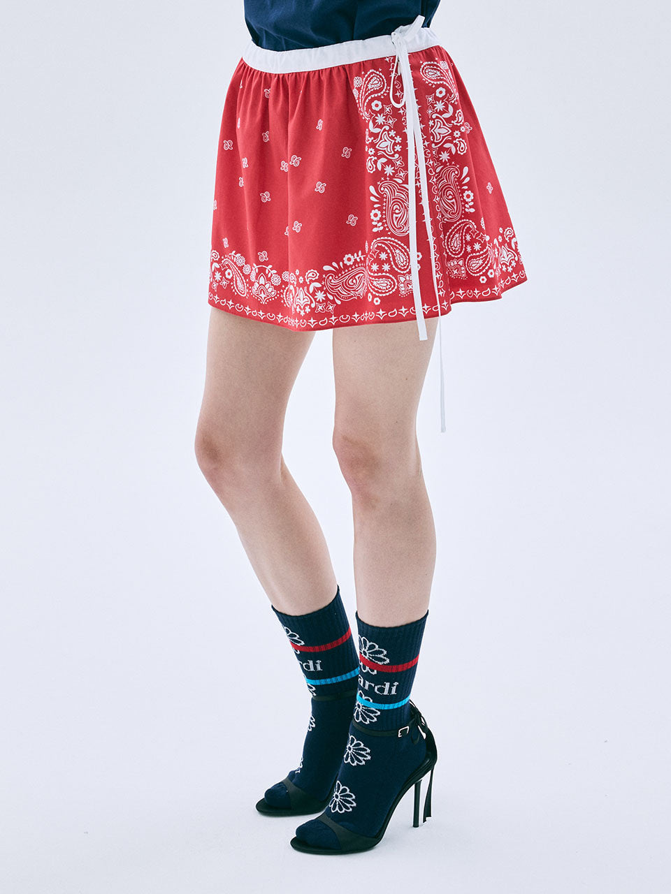 Mardi Mercredi - Flare Mini Skirt Paisley (Red) product image 1 | TRAB K-Fashion Australia