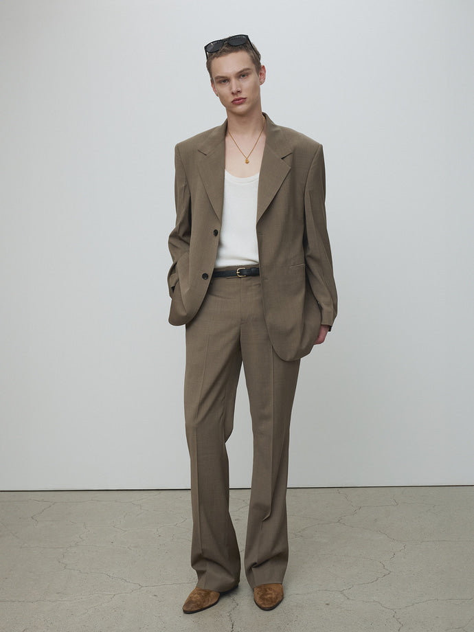 Tonywack - Light Wool Relaxed Tailored Jacket (Taupe Melange) product image 4 | TRAB K-Fashion Australia