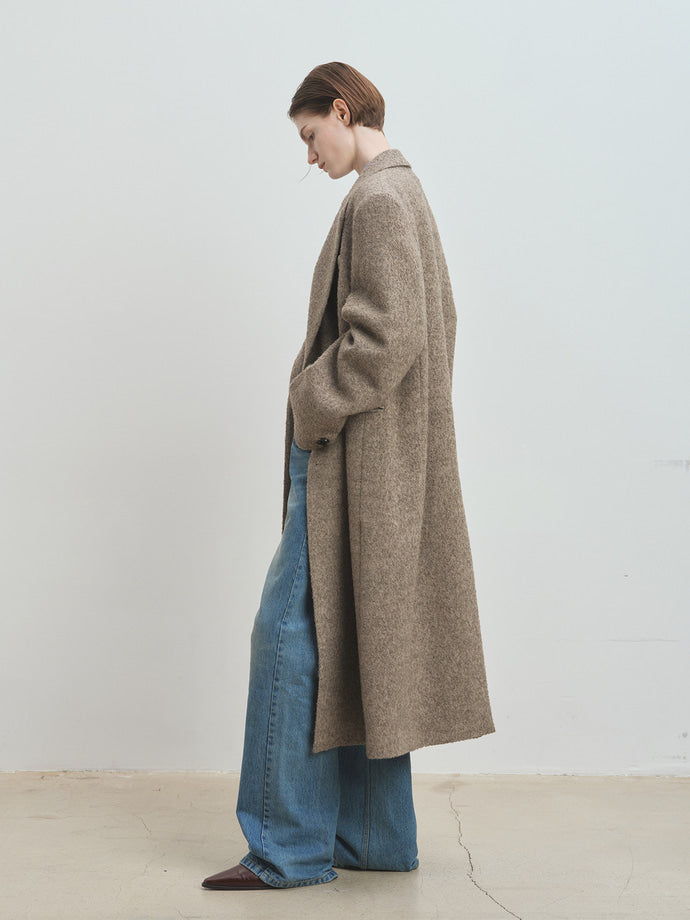 Tonywack - Textured Wool And Alpaca Double-Breasted Coat (Beige) product image 4 | TRAB K-Fashion Australia