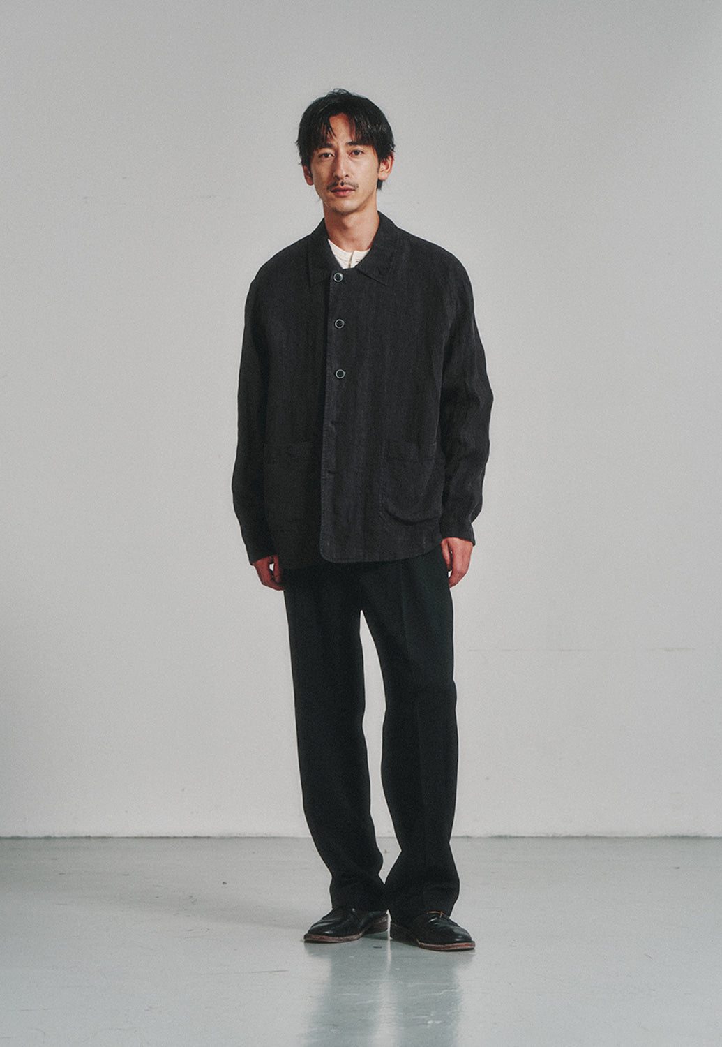 Art if acts - Linen French Work Jacket (Black) product image 2 | TRAB K-Fashion Australia