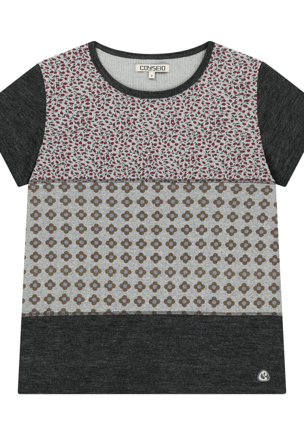 Coyseio - Flower Patchwork T-Shirt (Grey) product image 2 | TRAB K-Fashion Australia