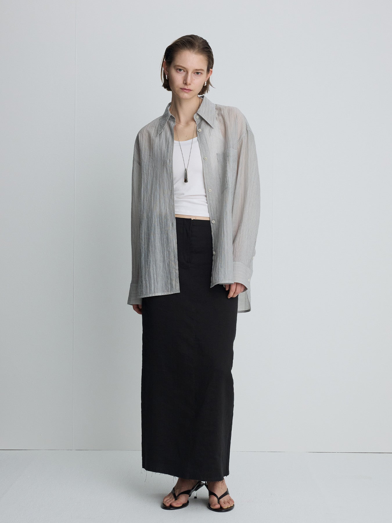 Tonywack - Linen Relaxed Maxi Skirt (Vintage Carbon) product image 4 | TRAB K-Fashion Australia