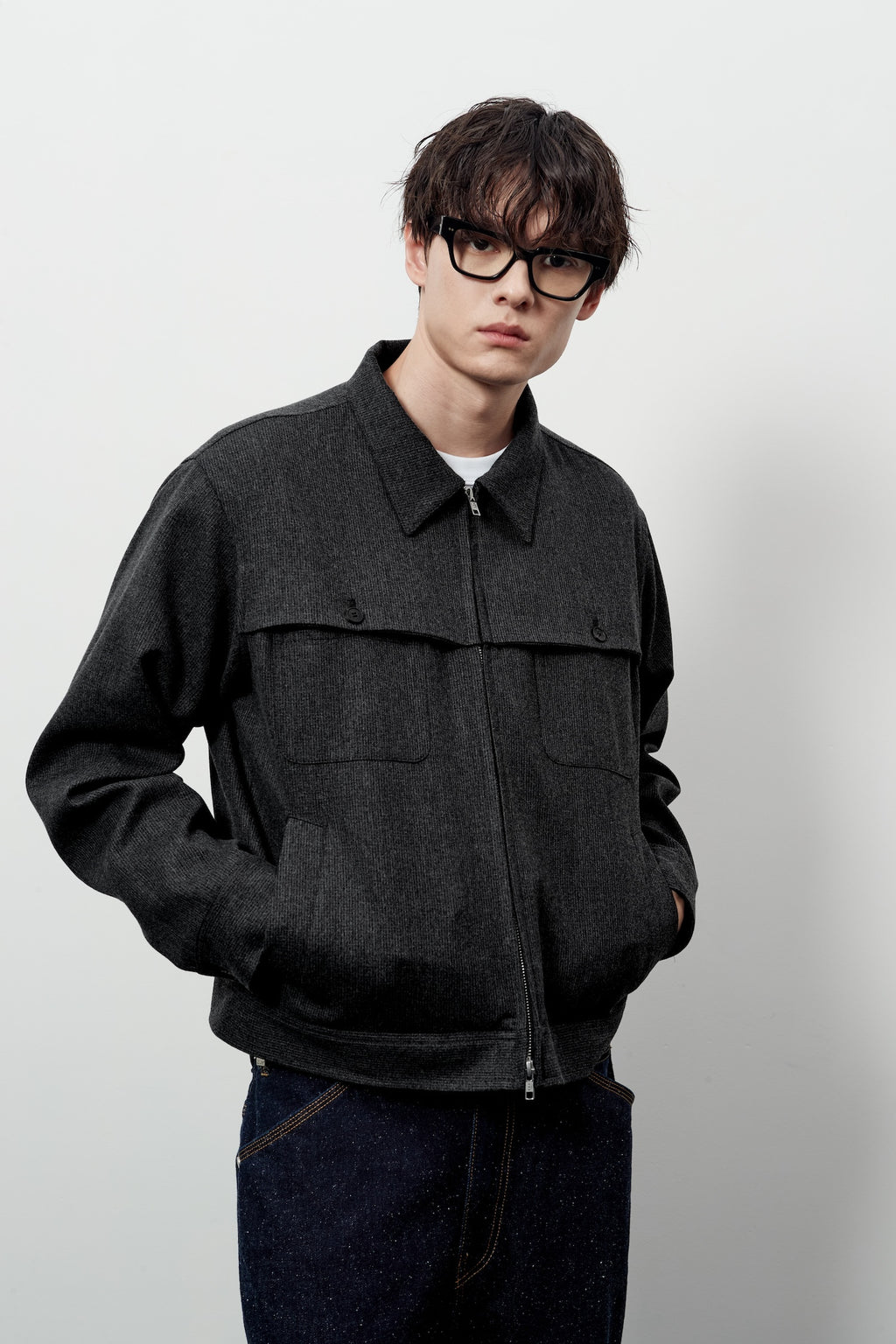 Stu - Cover Pocket Crop Jacket (Grey) product image 15 | TRAB K-Fashion Australia