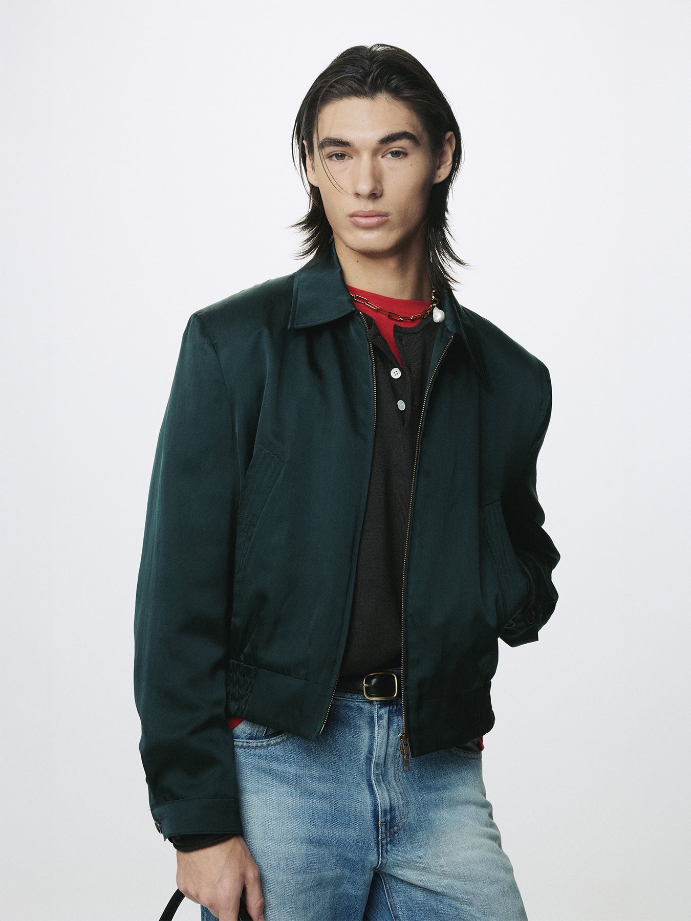 Tonywack - Silk Cotton Swing Jacket (Dark Green) product image 1 | TRAB K-Fashion Australia