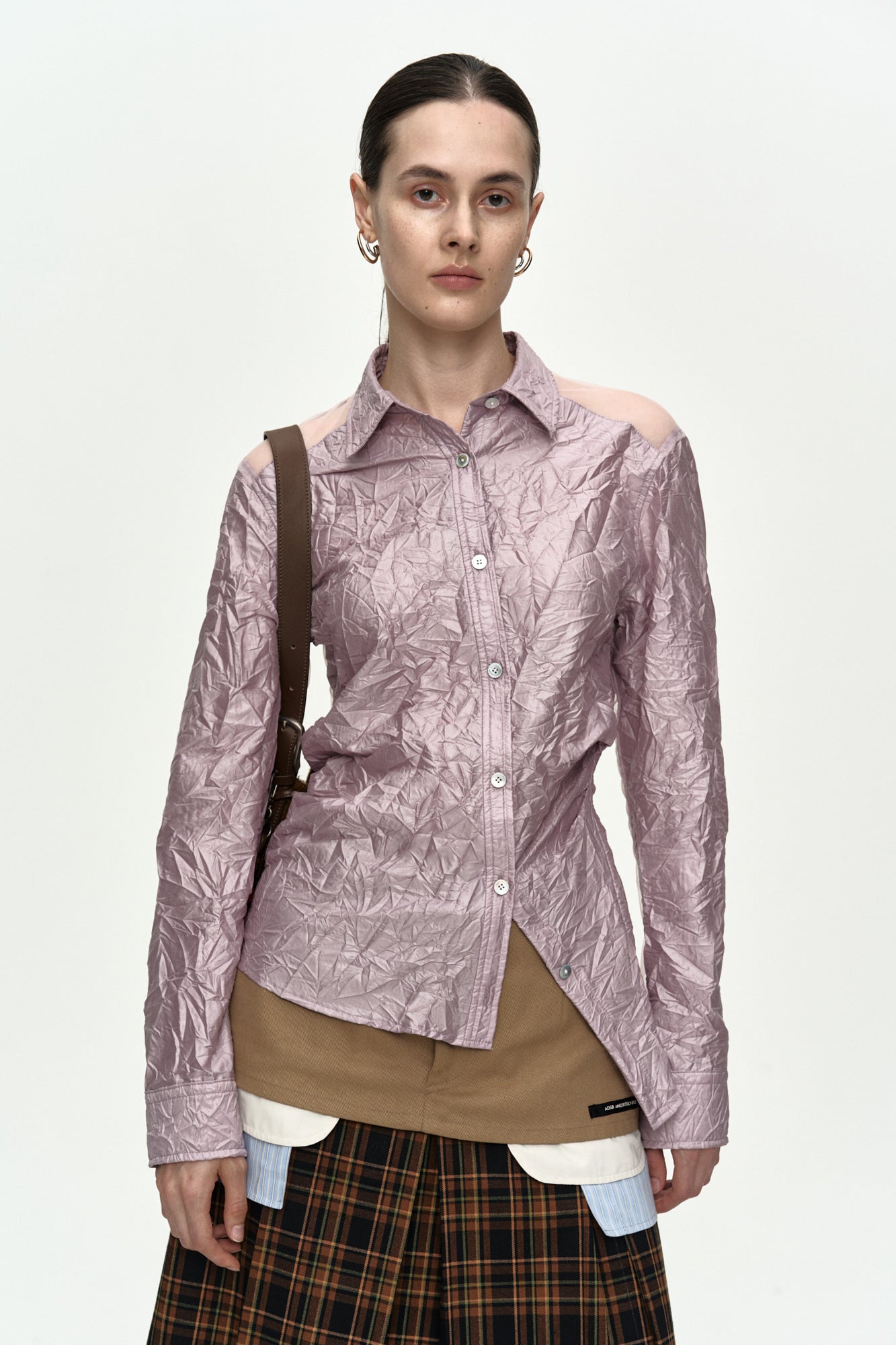 Andersson Bell - Crinkled Twist-Tuck Shirt (Pink) product image 6 | TRAB K-Fashion Australia