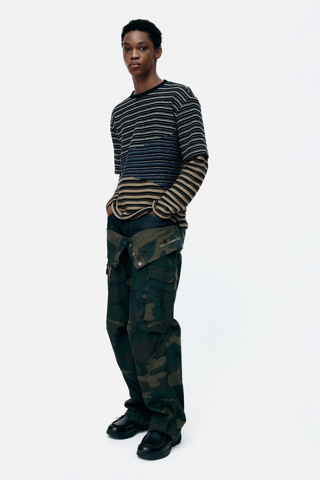 Andersson Bell - Stripe Layered Sweatshirts (Multi) product image 2 | TRAB K-Fashion Australia