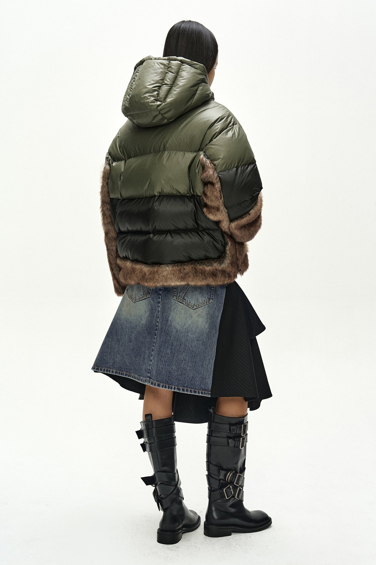 Andersson Bell - Reworked Denim Wrap Flare Skirt (Blue) product image 5 | TRAB K-Fashion Australia