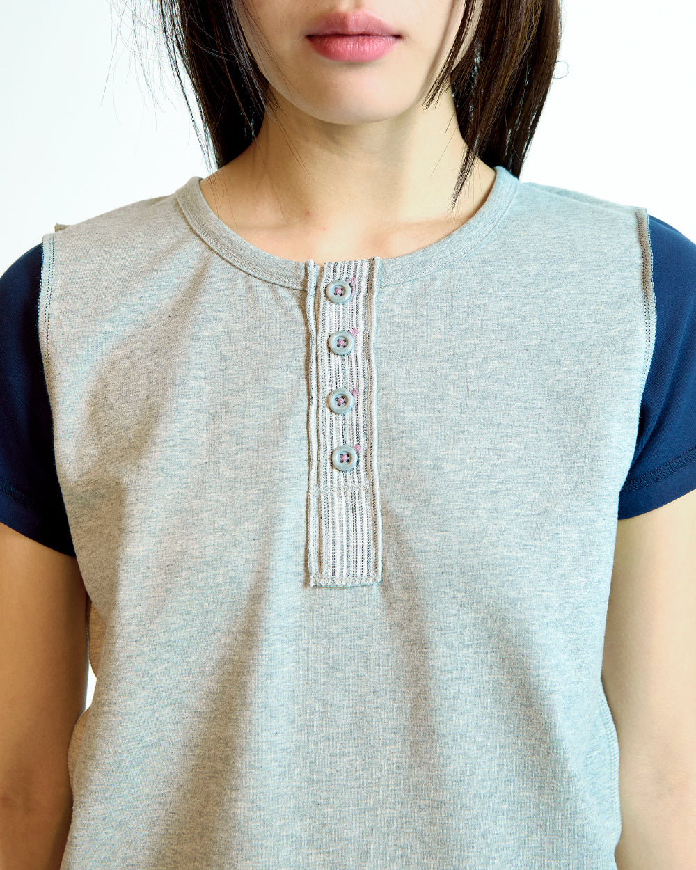 Coyseio - Dudu Reverse T-Shirt (Melange Grey) product image 6 | TRAB K-Fashion Australia