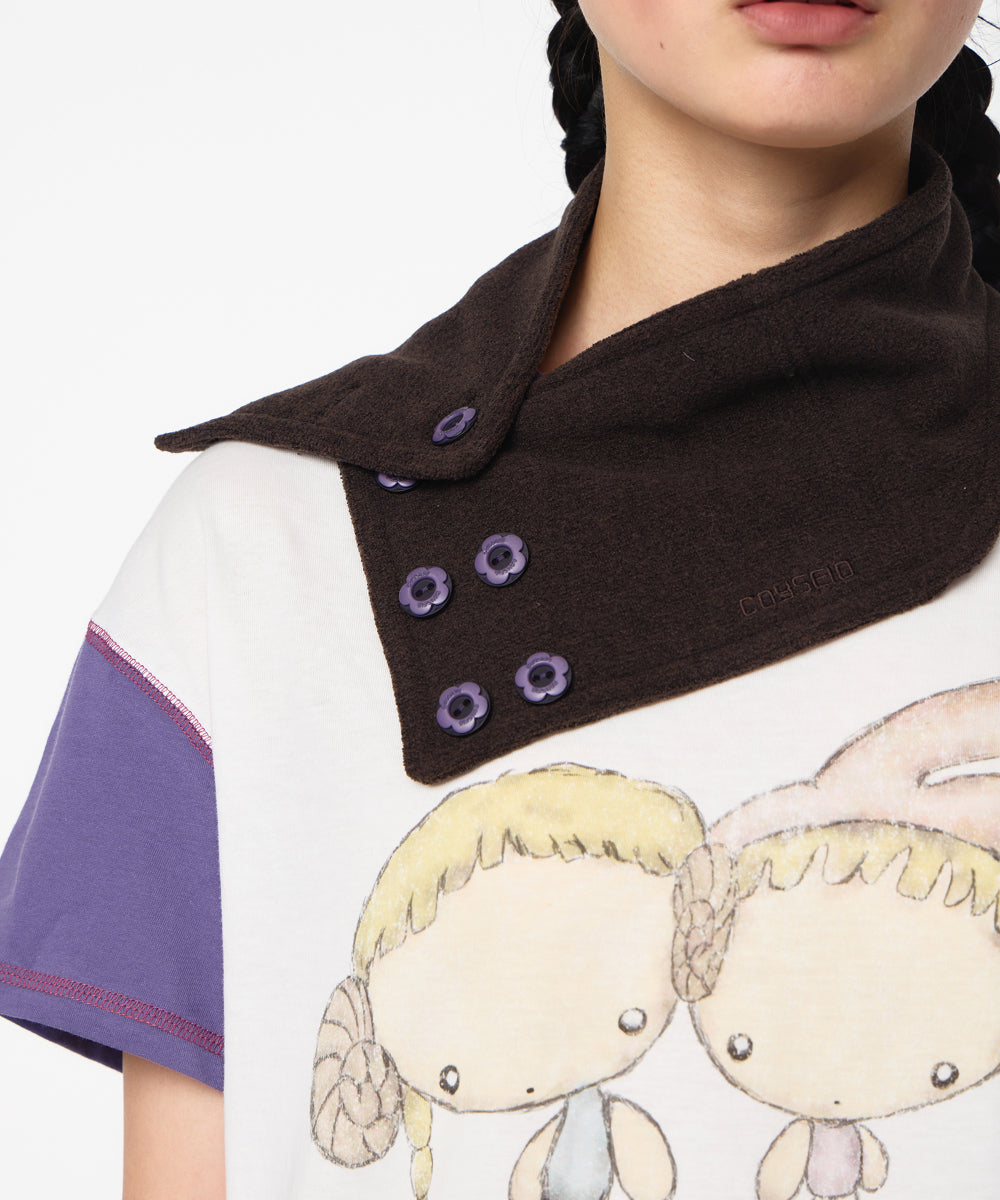 Coyseio - Color Block Graphic T-Shirt (White) product image 4 | TRAB K-Fashion Australia