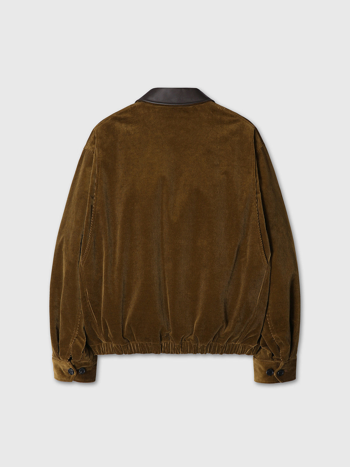 Tonywack - Leather Collar Corduroy Bomber Jacket (Olive Brown) product image 8 | TRAB K-Fashion Australia