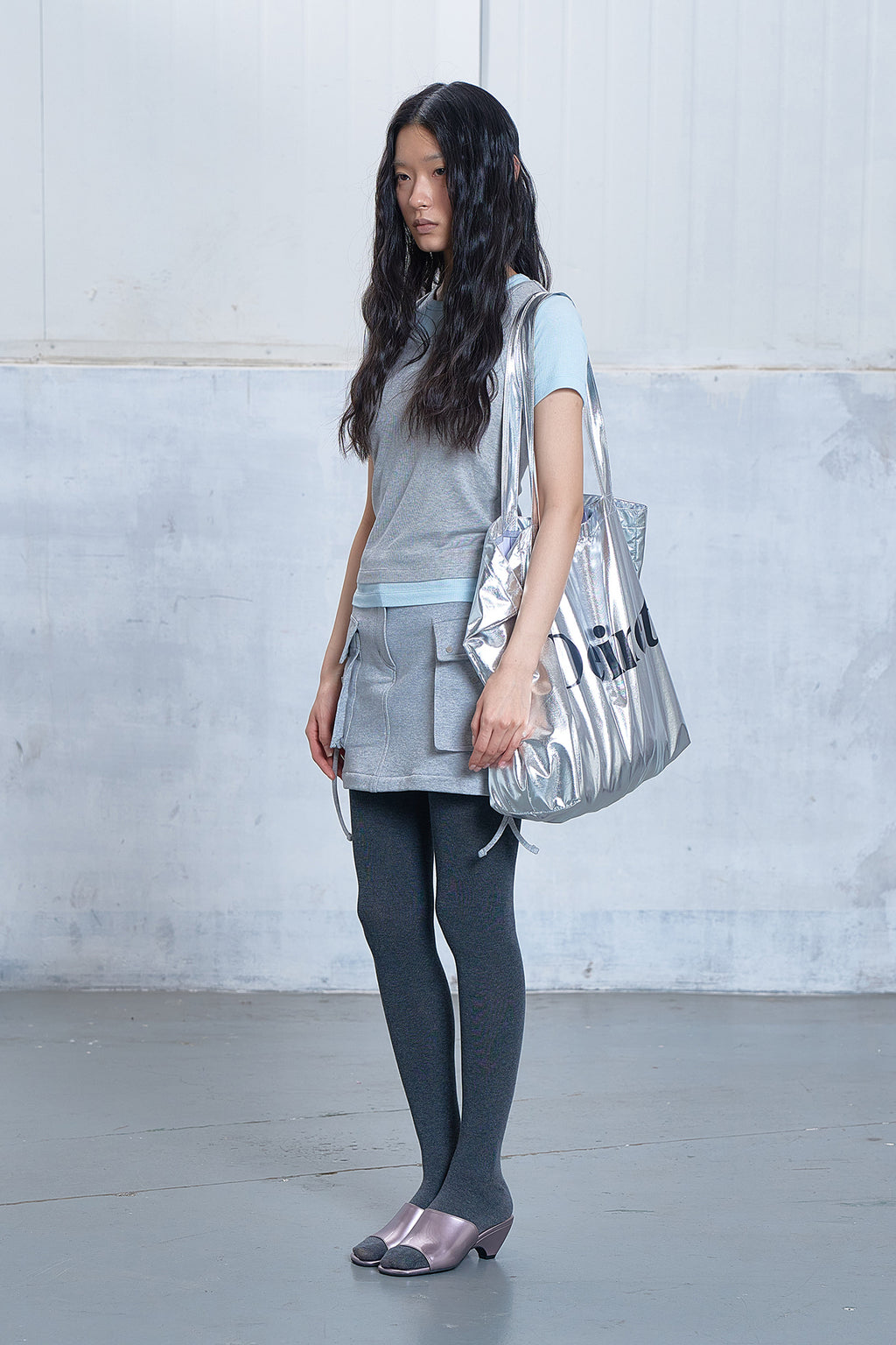 Deinet - Jersey Mini Skirt (Melange Grey) product image 2 | TRAB K-Fashion Australia