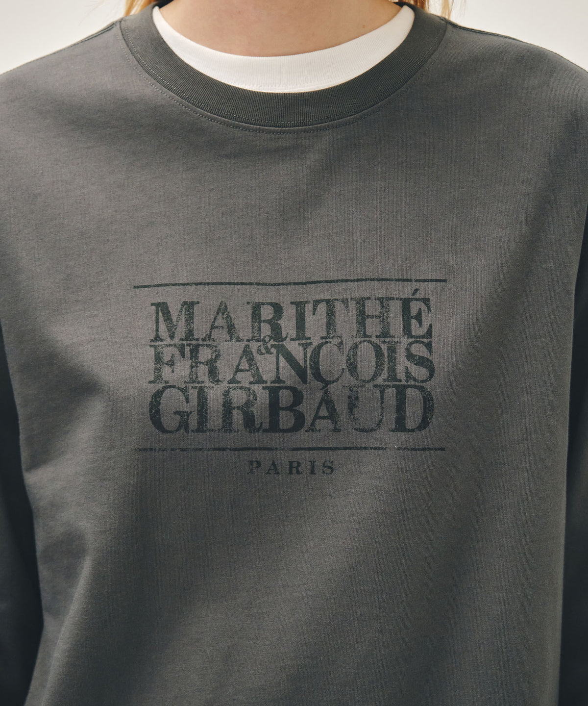 Marithe & Francois Girbaud - Crack Classic Logo Long Sleeve Tee (Charcoal) product image 4 | TRAB K-Fashion Australia