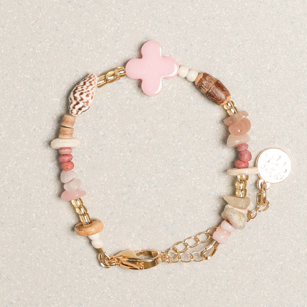 Towtow Archive - Full Clover Symbol Bracelet Angora (Pink) product image 1 | TRAB K-Fashion Australia
