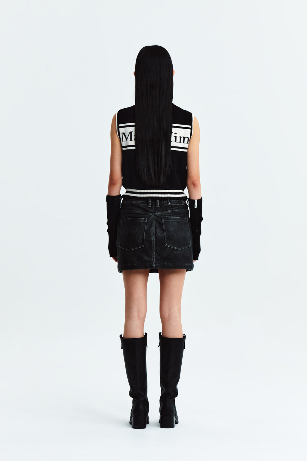 Matin Kim - Spell Point Stripe Knit Vest (Black) product image 8 | TRAB K-Fashion Australia