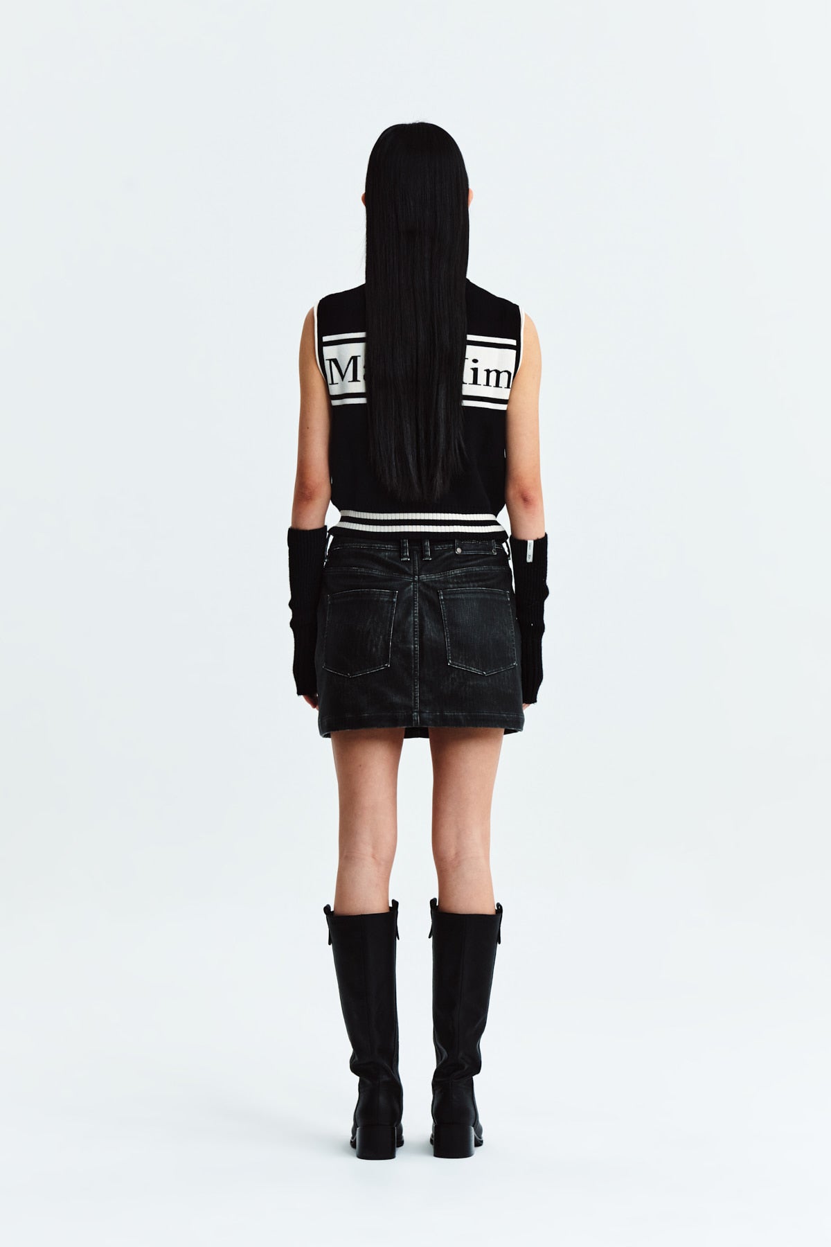 Matin Kim - Spell Point Stripe Knit Vest (Black) product image 8 | TRAB K-Fashion Australia
