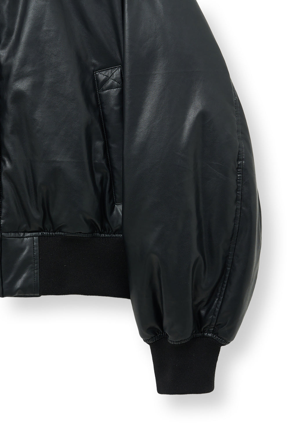 Matin Kim - Faux Leather Down Jumper (Black) product image 5 | TRAB K-Fashion Australia
