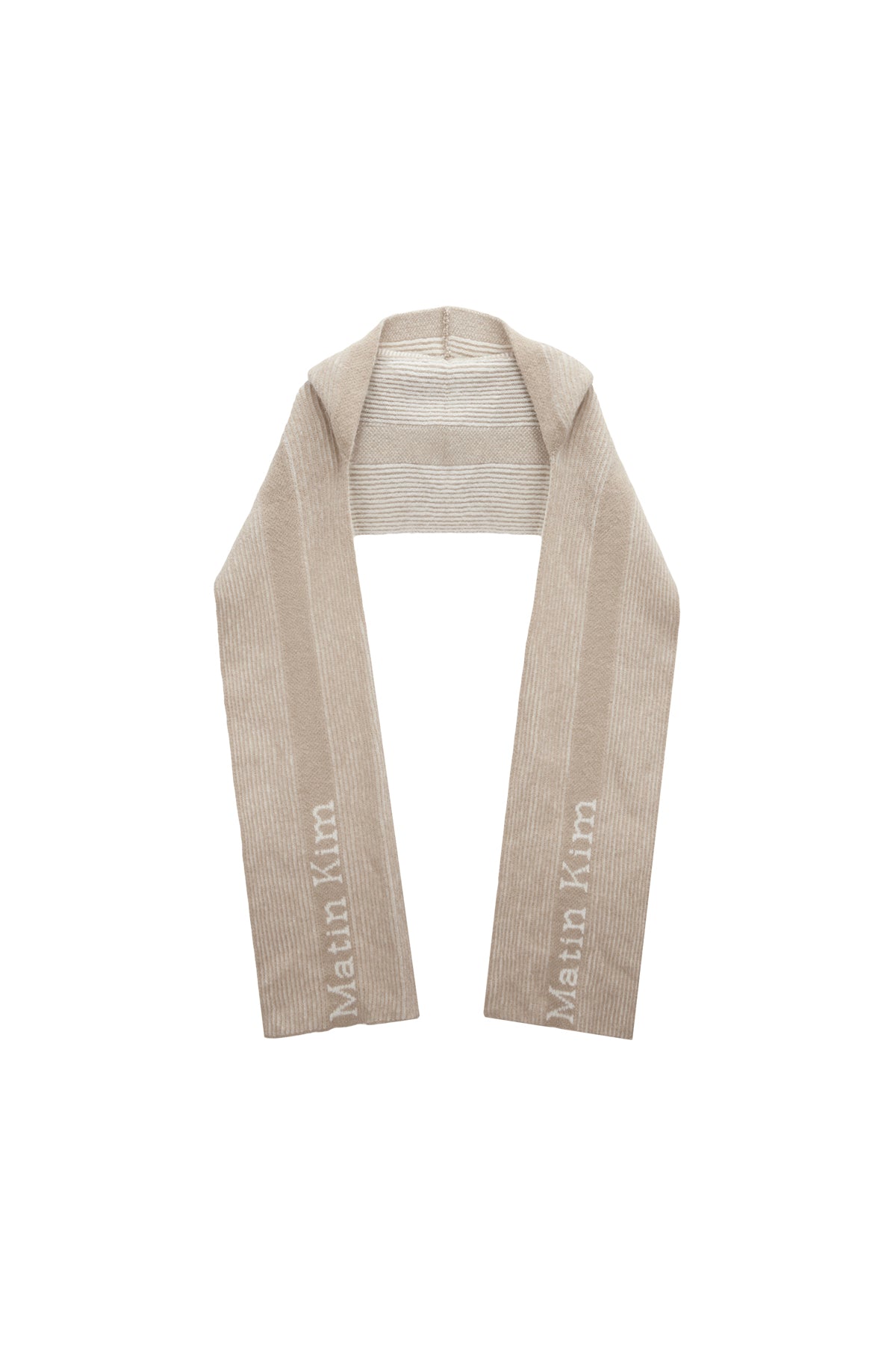 Matin Kim - Matin Stripe Balaclava Muffler (Beige) product image 2 | TRAB K-Fashion Australia
