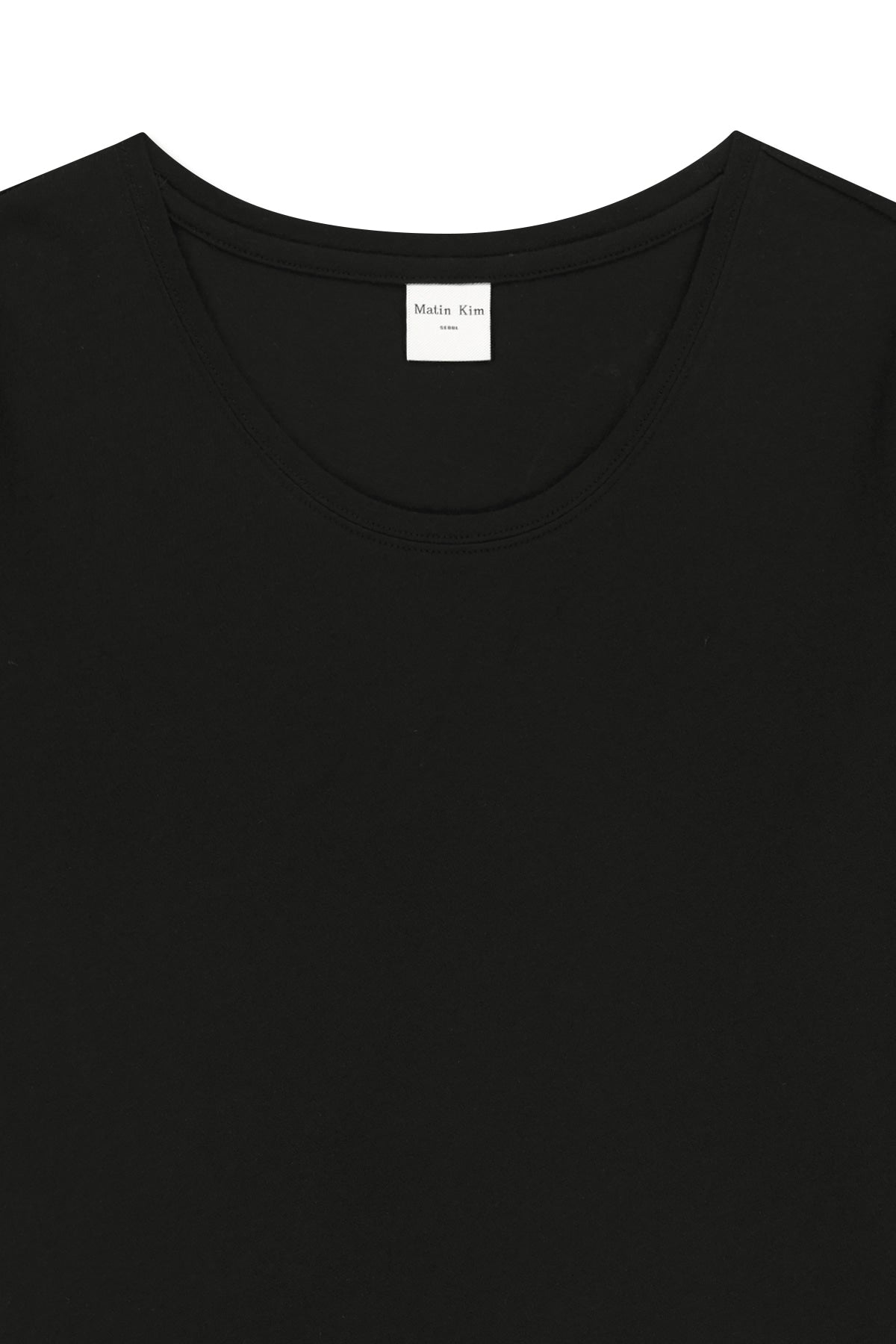 Matin Kim - Label Point U Neck Top (Black) product image 3 | TRAB K-Fashion Australia