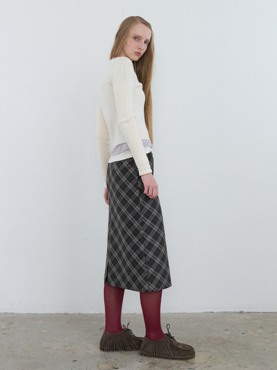 Kijun - Button Up Knit Top (Ivory) product image 3 | TRAB K-Fashion Australia