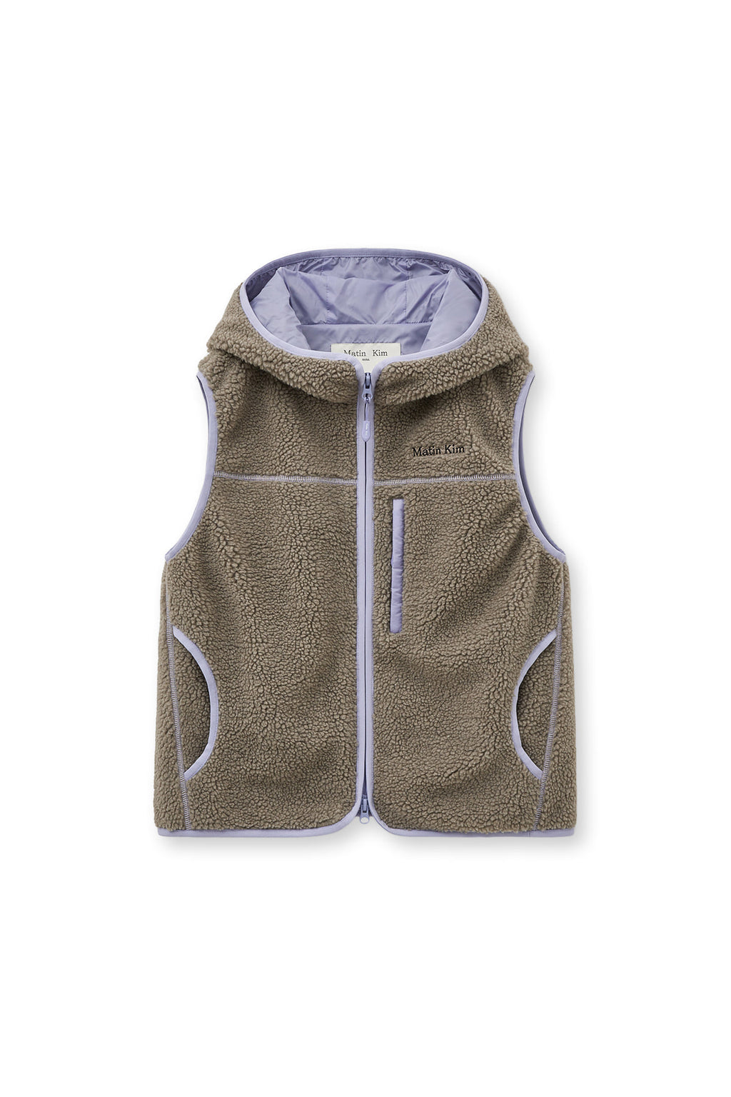 Matin Kim - Fleece Hoody Vest (Grey) product image 15 | TRAB K-Fashion Australia