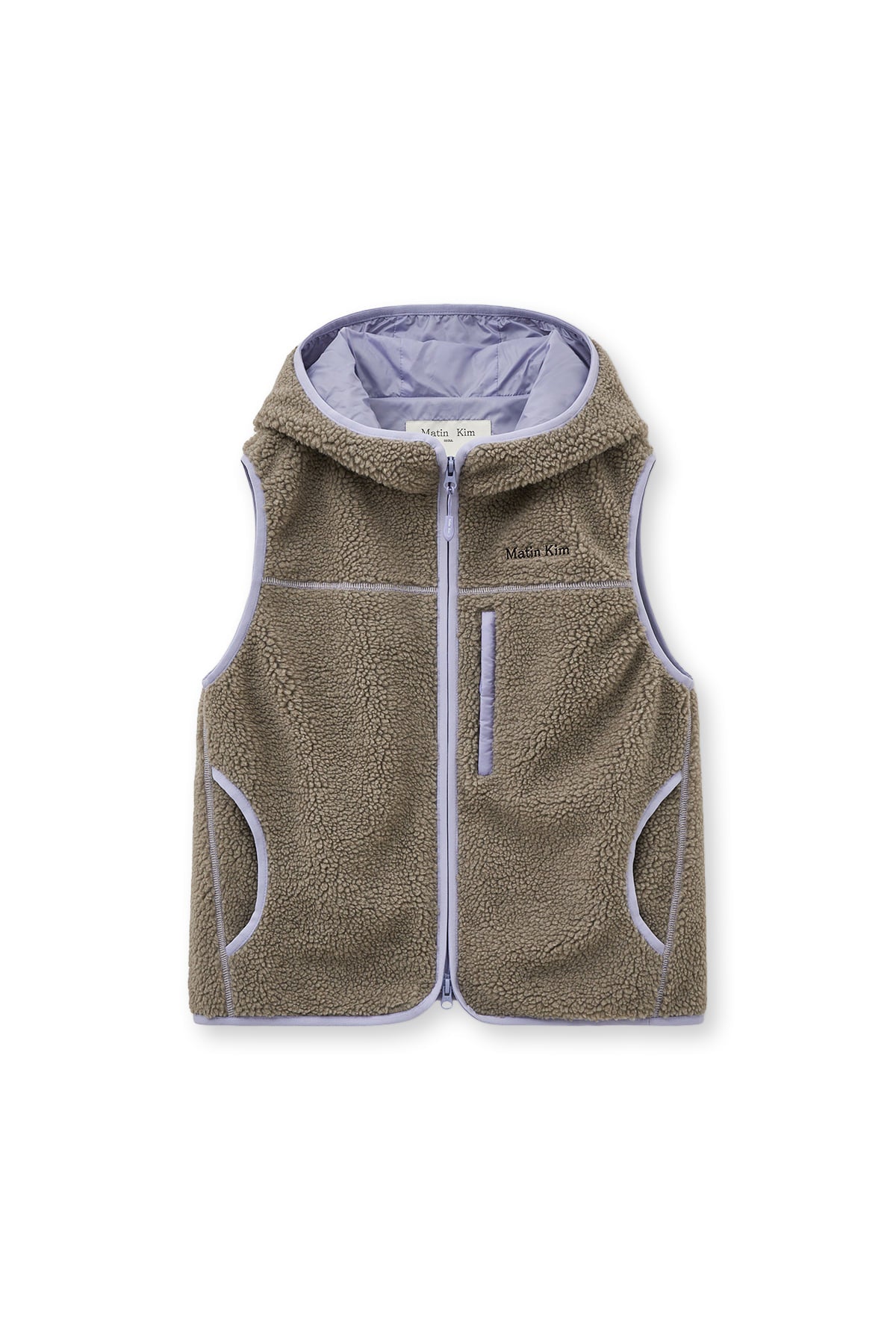 Matin Kim - Fleece Hoody Vest (Grey) product image 15 | TRAB K-Fashion Australia