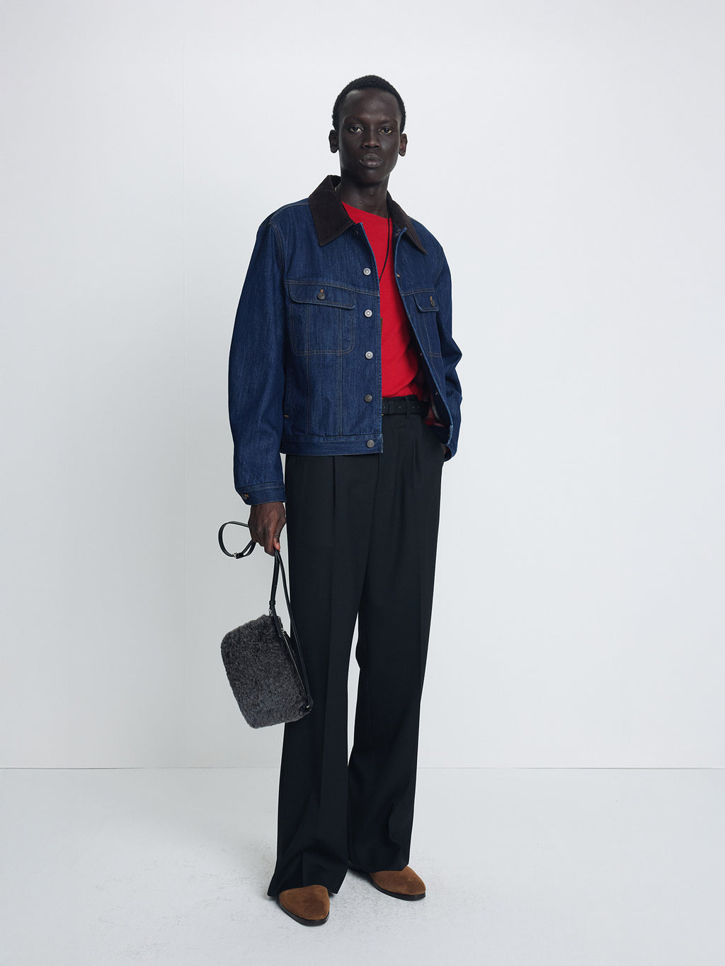 Tonywack - Cord-Collar Indigo Denim Trucker (Rinsed Indigo) product image 3 | TRAB K-Fashion Australia