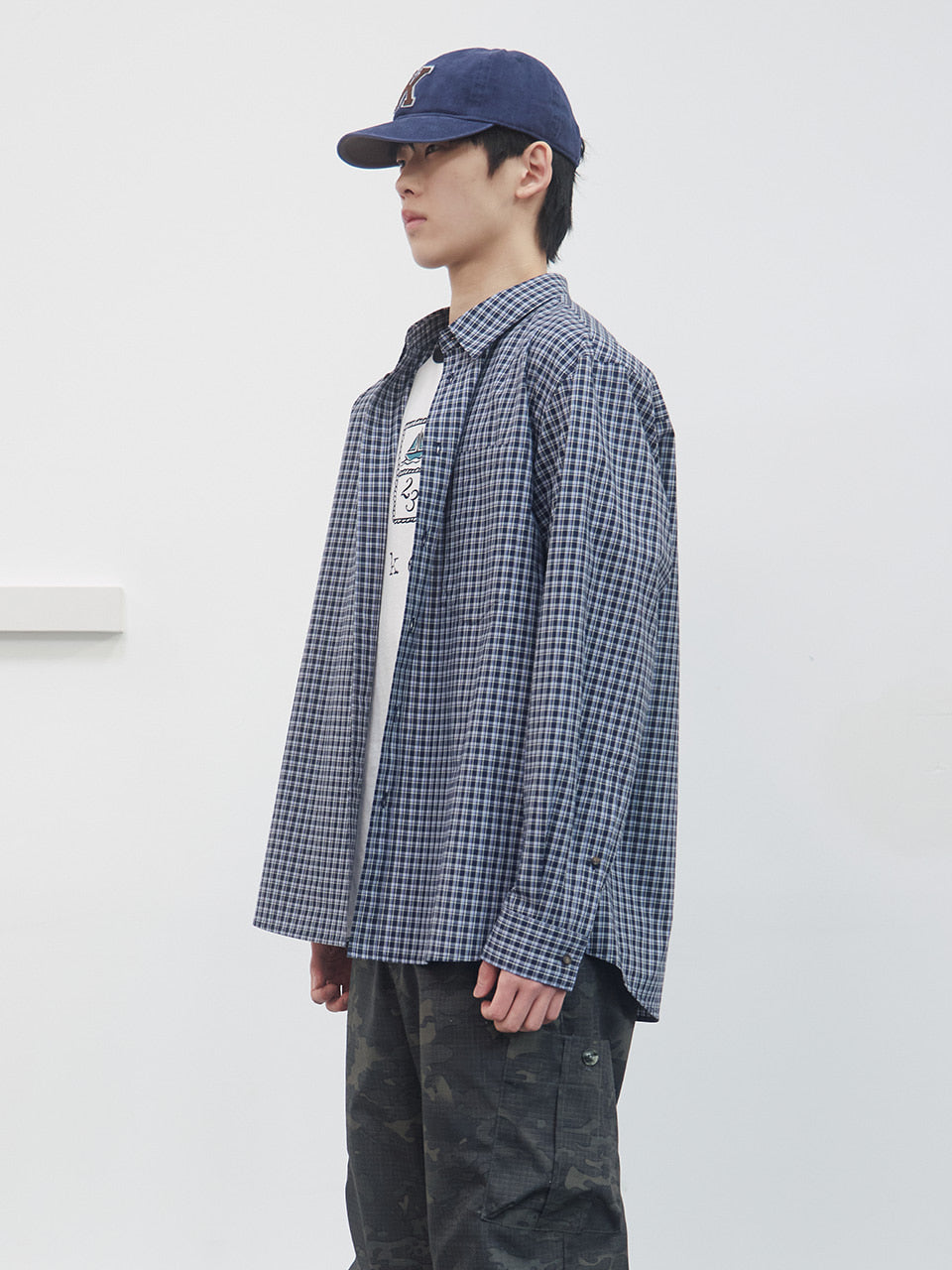 Kijun - Soft Check Shirt (Blue) product image 2 | TRAB K-Fashion Australia