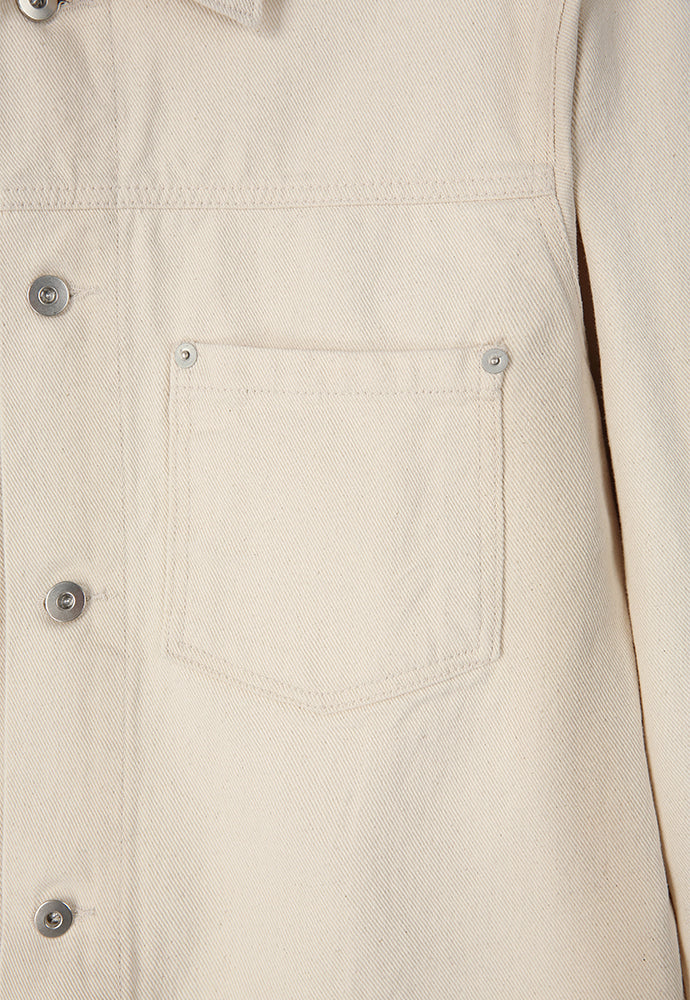 Tonywack - Cropped Single Pocket Denim Jacket (Ecru) product image 8 | TRAB K-Fashion Australia