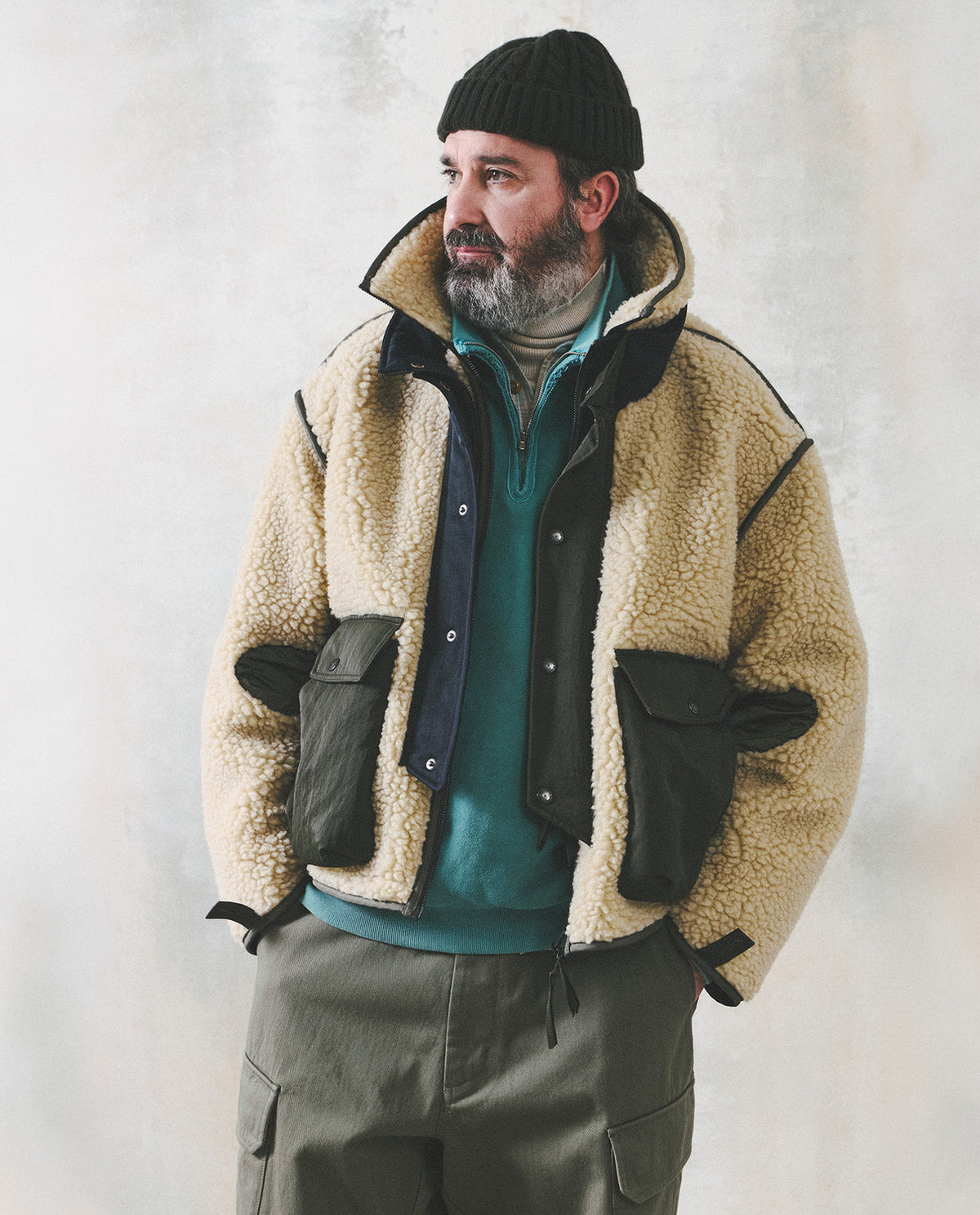 Eastlogue - Alpine Layered Fleece Jumper (Beige) product image 2 | TRAB K-Fashion Australia