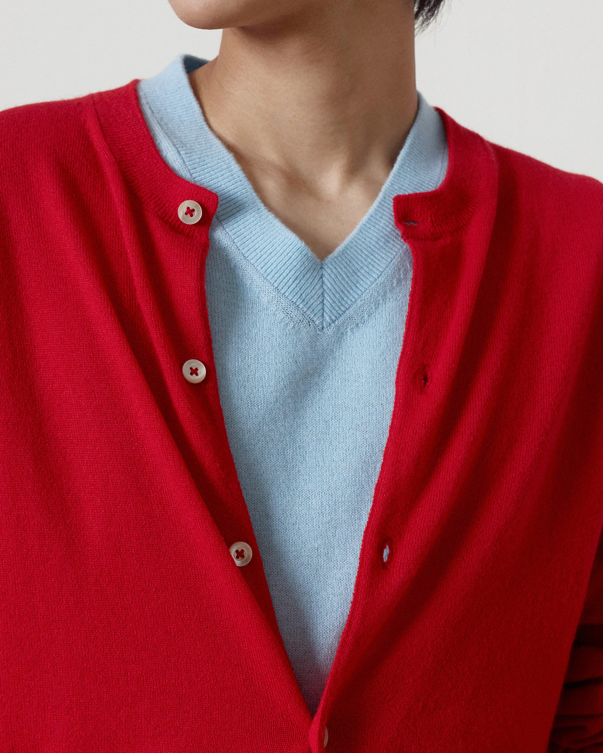 Brownyard - [Pre-Order – Ships October 14] Super Light Cashmere Round Cardigan (Red) product image 3 | TRAB K-Fashion Australia