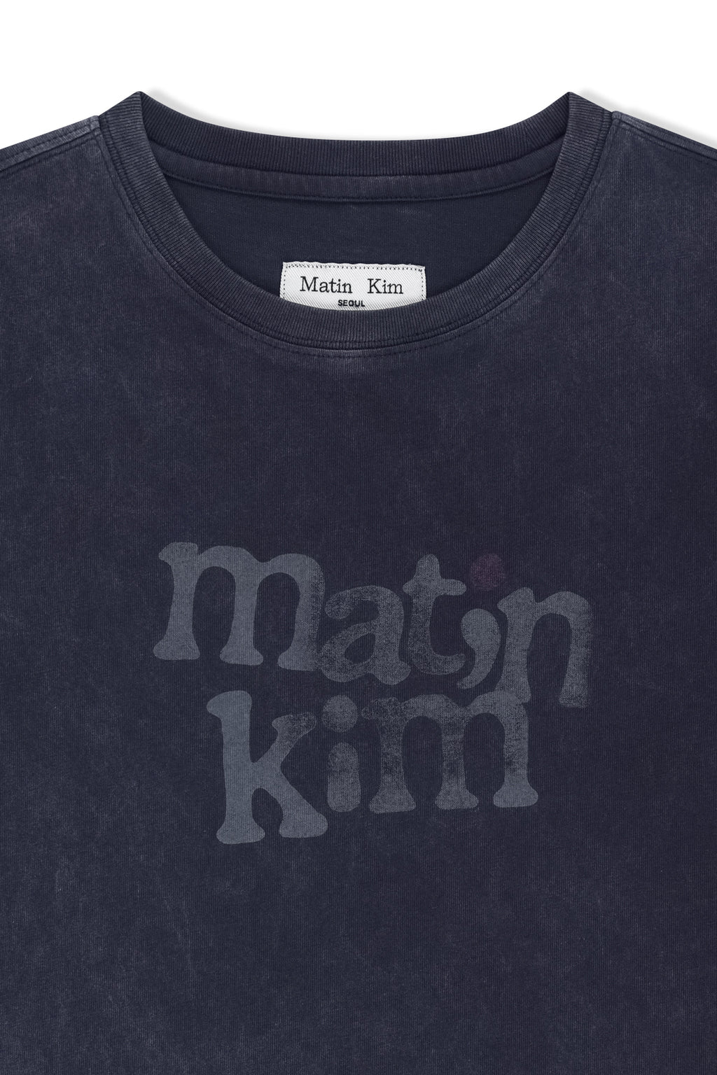 Matin Kim - Round Logo Graffiti Slim Top (Navy) product image 3 | TRAB K-Fashion Australia