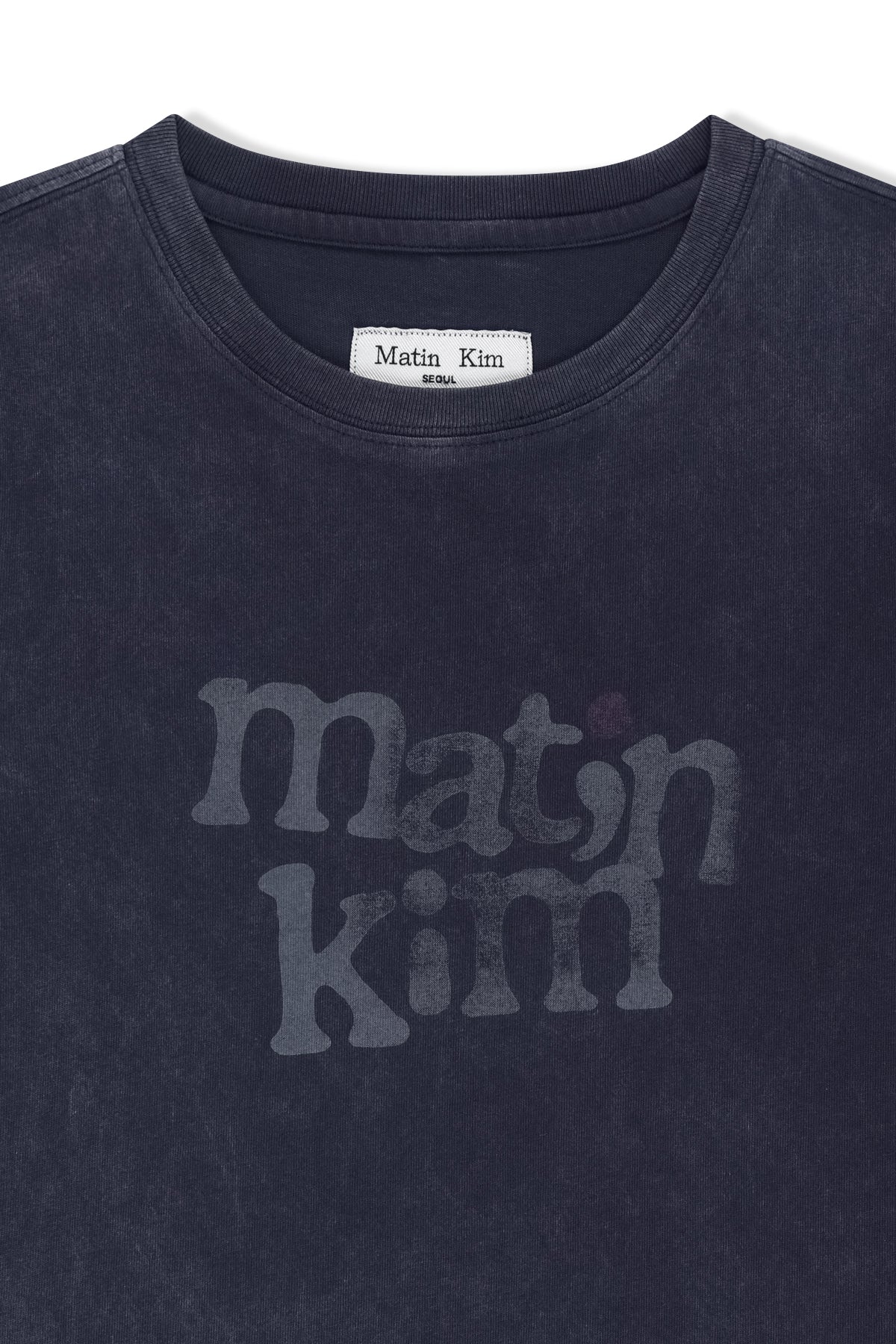 Matin Kim - Round Logo Graffiti Slim Top (Navy) product image 3 | TRAB K-Fashion Australia