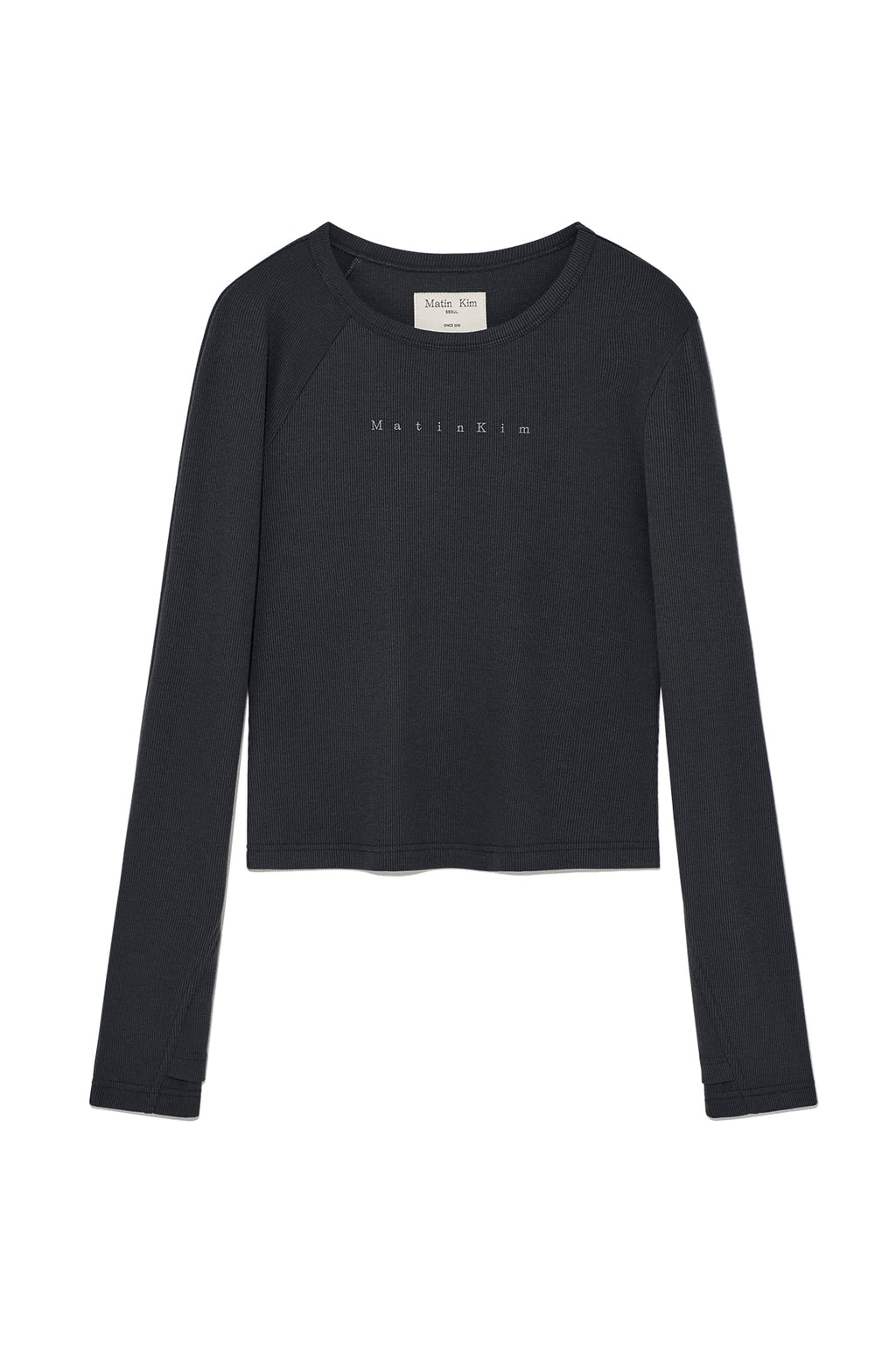 Matin Kim - Finger Hole Logo Printing Top (Light Beige) product image 10 | TRAB K-Fashion Australia