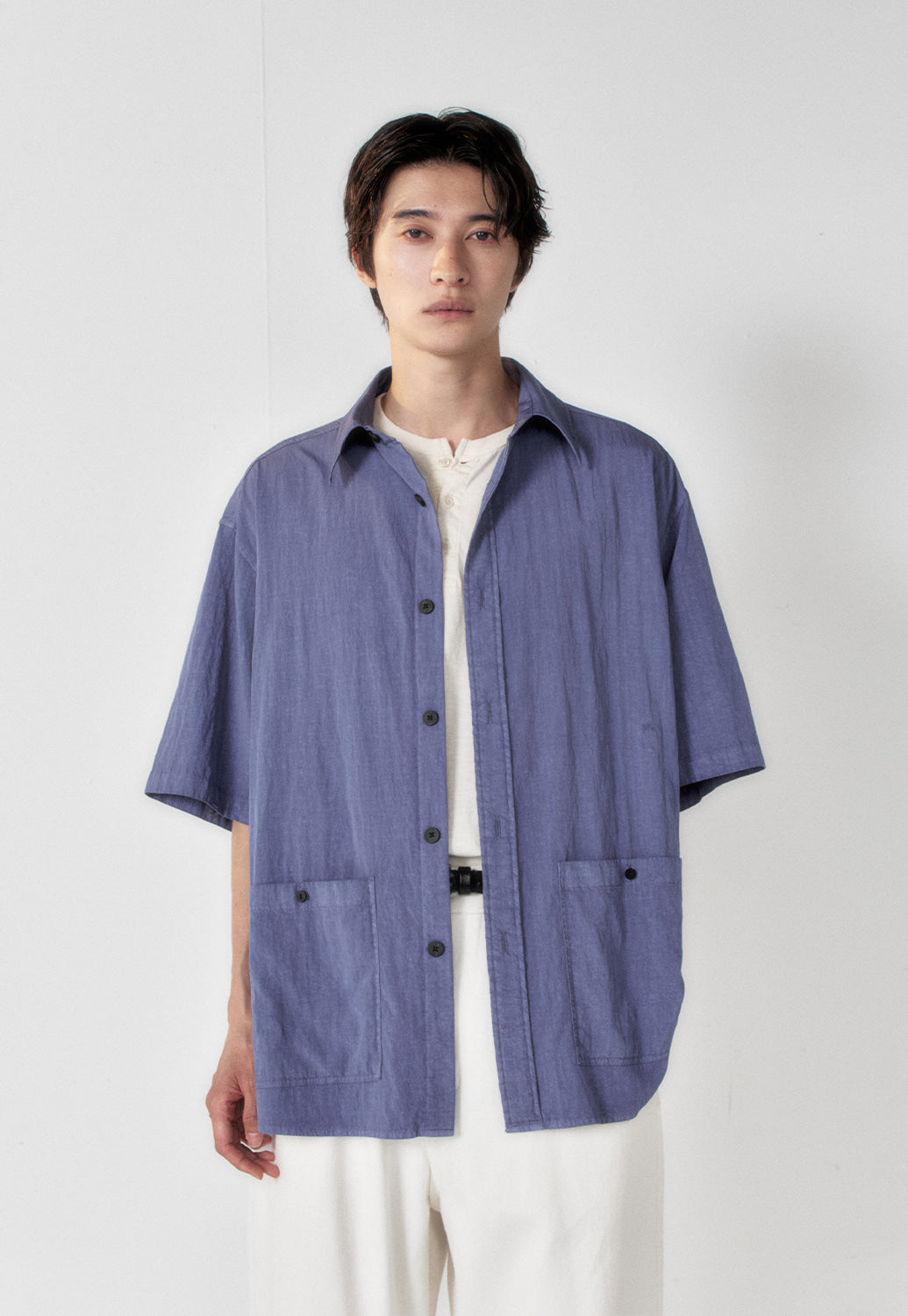 Art if acts - Garment Dyed Two Pocket Half Shirt (French Blue) product image 4 | TRAB K-Fashion Australia