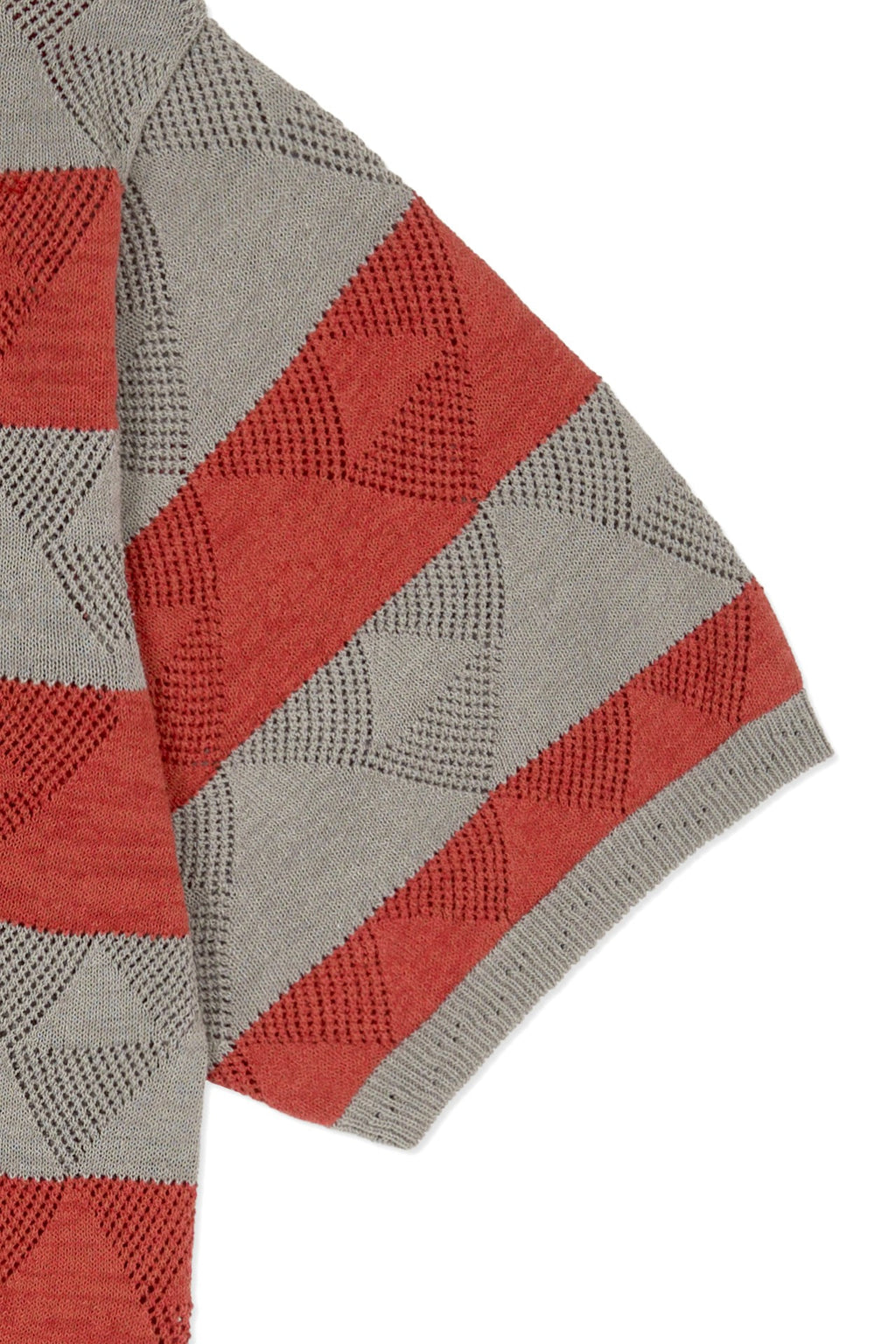 Ioedle - Split Stripe Short Sleeve Knit (Red) product image 1 | TRAB K-Fashion Australia