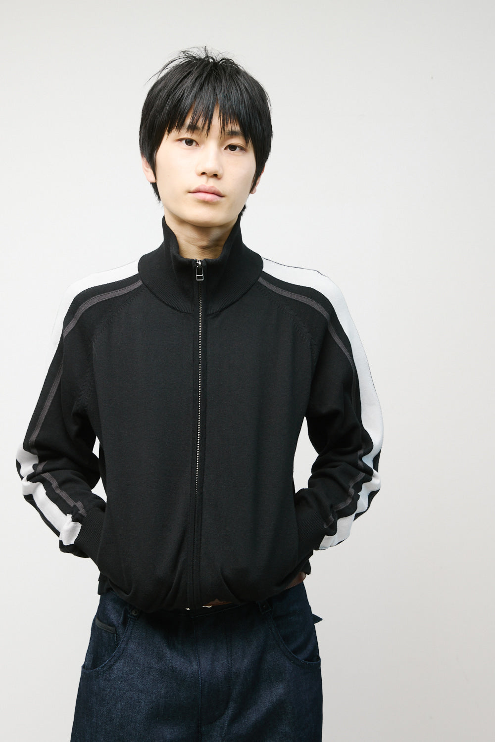 Hatchingroom - Track Zip Knit Cardigan (Black) product image 9 | TRAB K-Fashion Australia