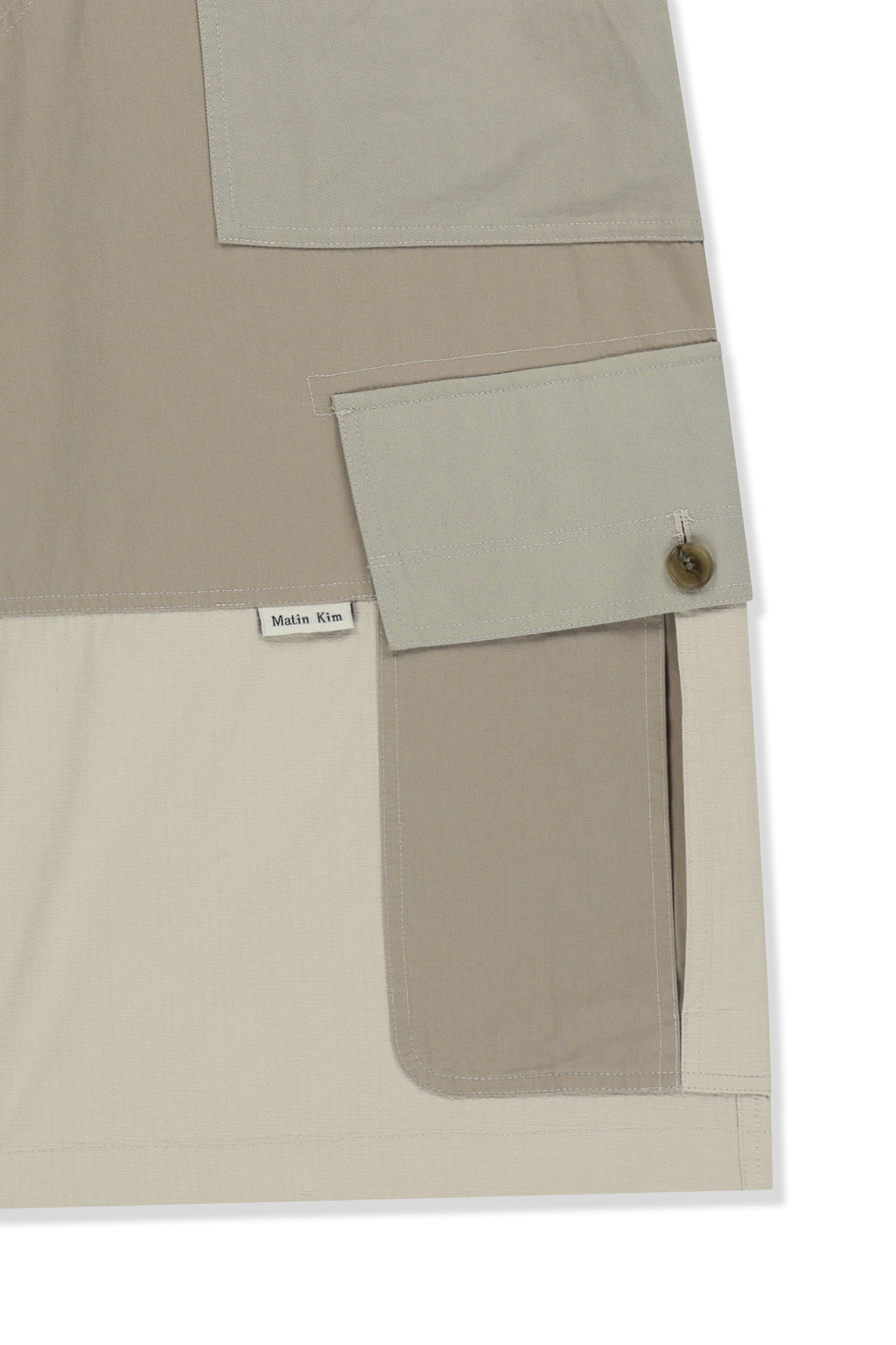 Matin Kim - Patchwork Cargo Bermuda Pants (Beige) product image 5 | TRAB K-Fashion Australia