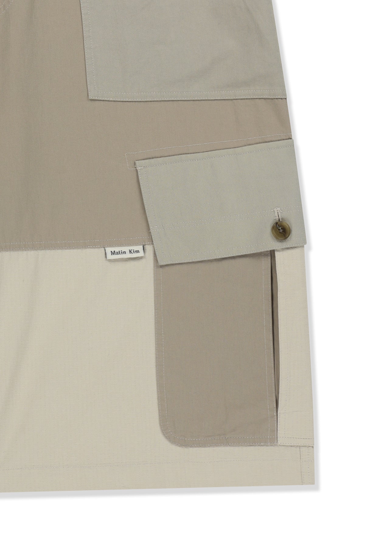 Matin Kim - Patchwork Cargo Bermuda Pants (Beige) product image 5 | TRAB K-Fashion Australia