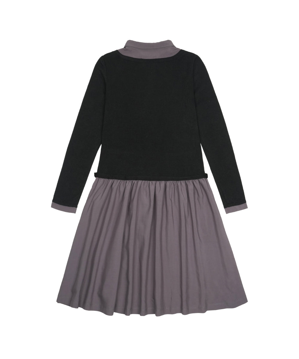 Coyseio - Layered Shirt Cardigan Shirring Dress (Black) product image 11 | TRAB K-Fashion Australia
