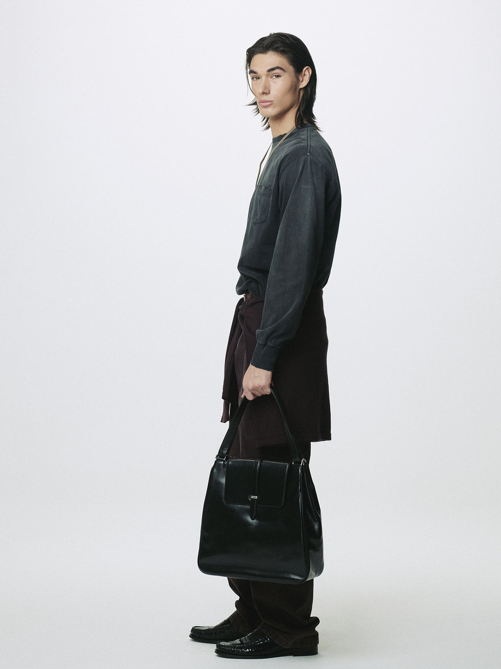 Tonywack - Garment Dyed Long Sleeve Crew (Faded Black) product image 3 | TRAB K-Fashion Australia