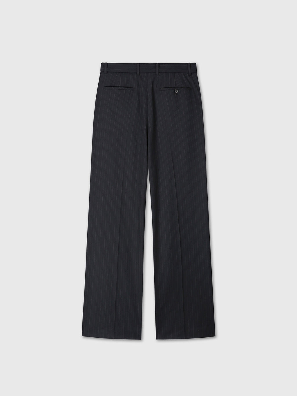 Tonywack - Pinstriped Wool Belted Trousers (Black Pinstripe) product image 10 | TRAB K-Fashion Australia