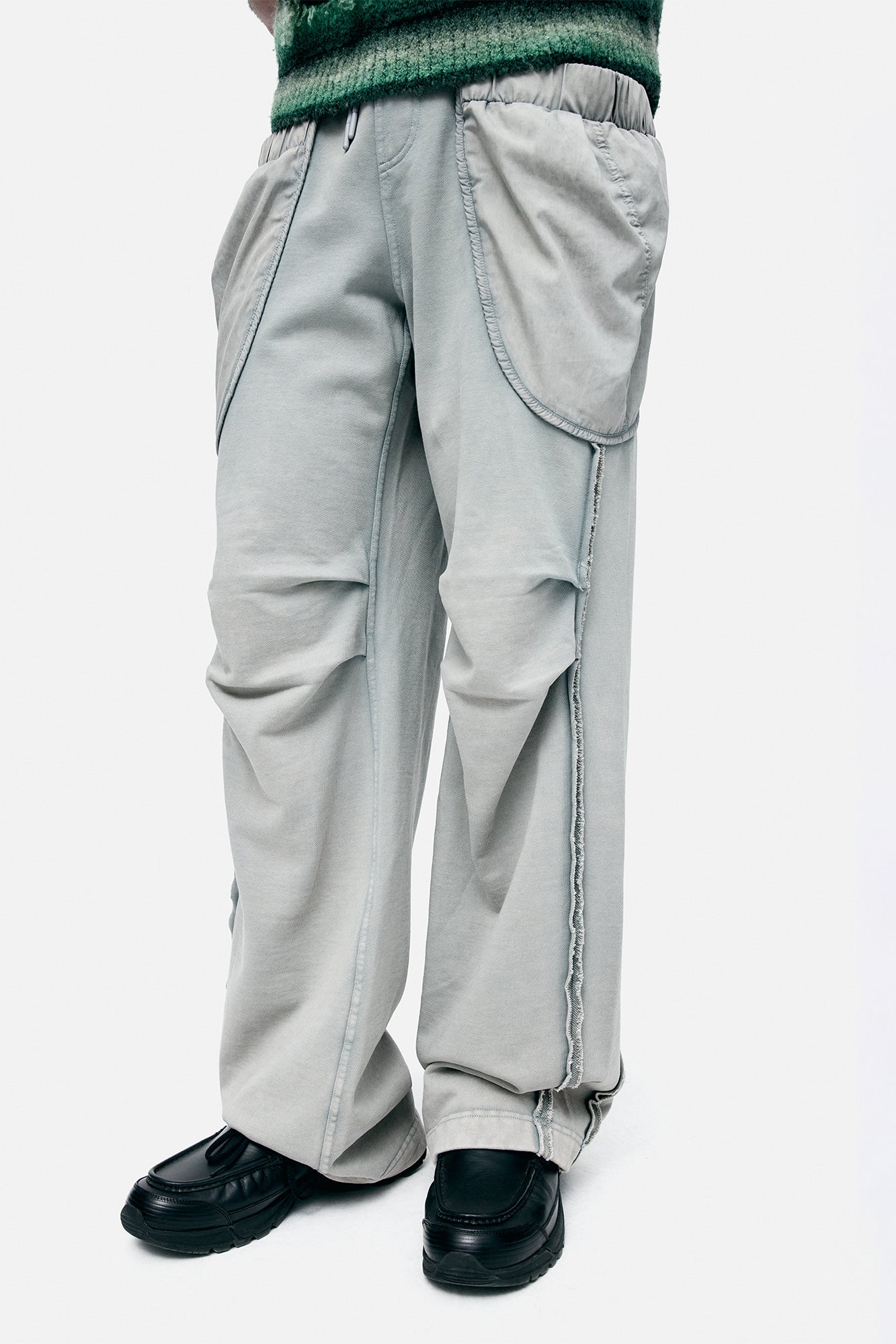 Andersson Bell - Unisex Layered Wide-Leg Sweatpants (Grey) product image 3 | TRAB K-Fashion Australia