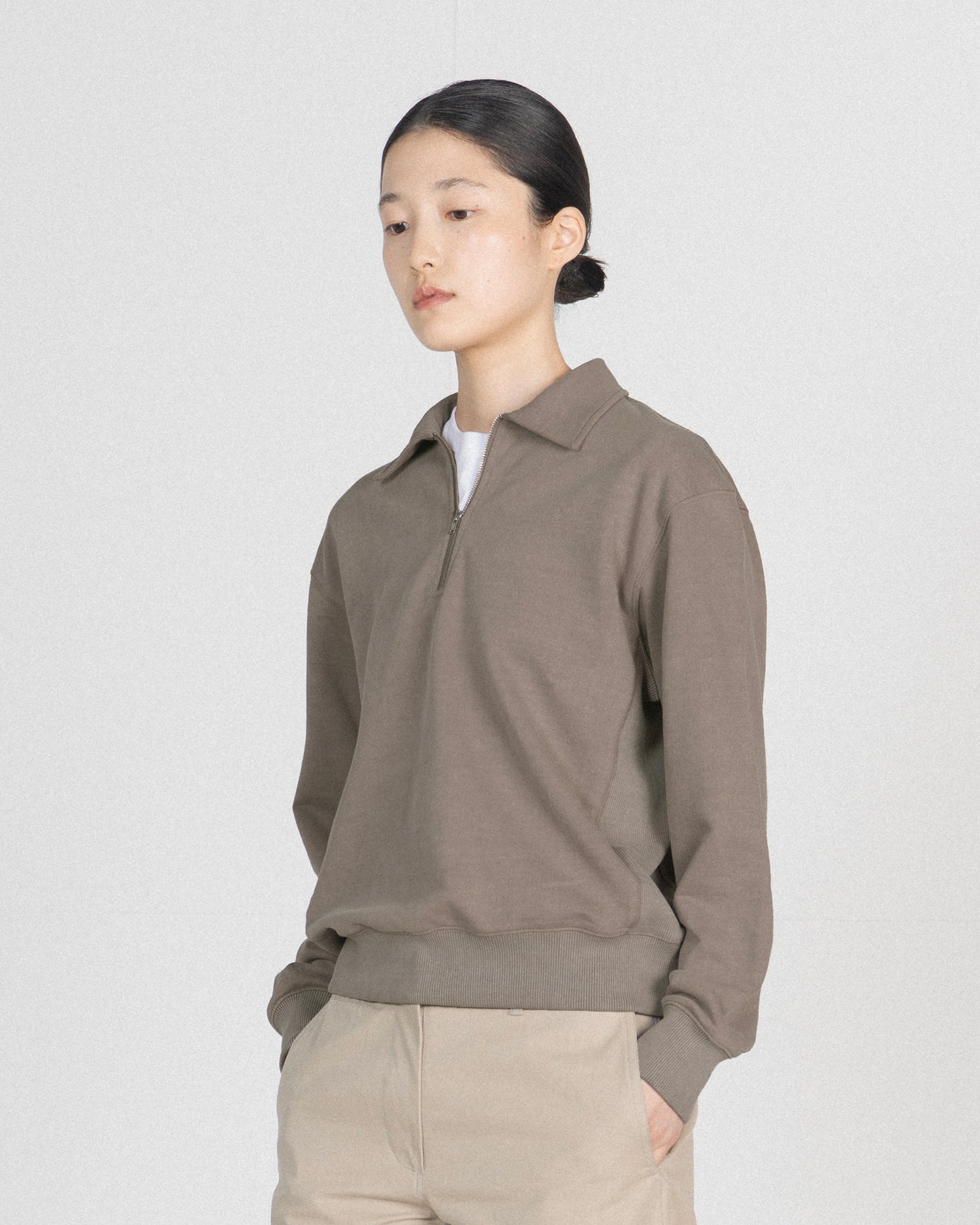 Brownyard - Washed Sweat Half Zip Up (Mocha) product image 1 | TRAB K-Fashion Australia
