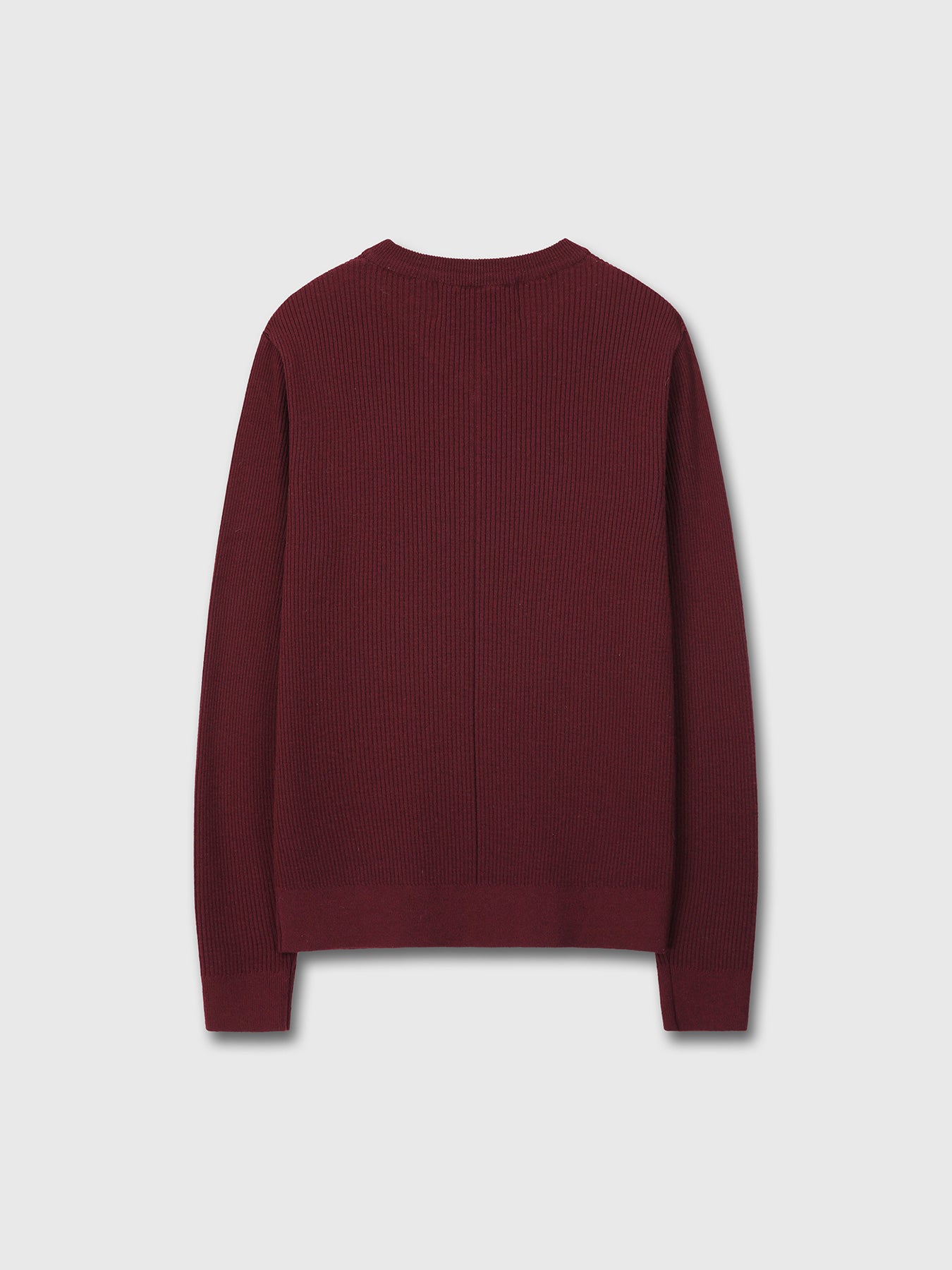 Tonywack - Super Fine Wool Ribbed V-Neck Sweater (Maroon) product image 8 | TRAB K-Fashion Australia