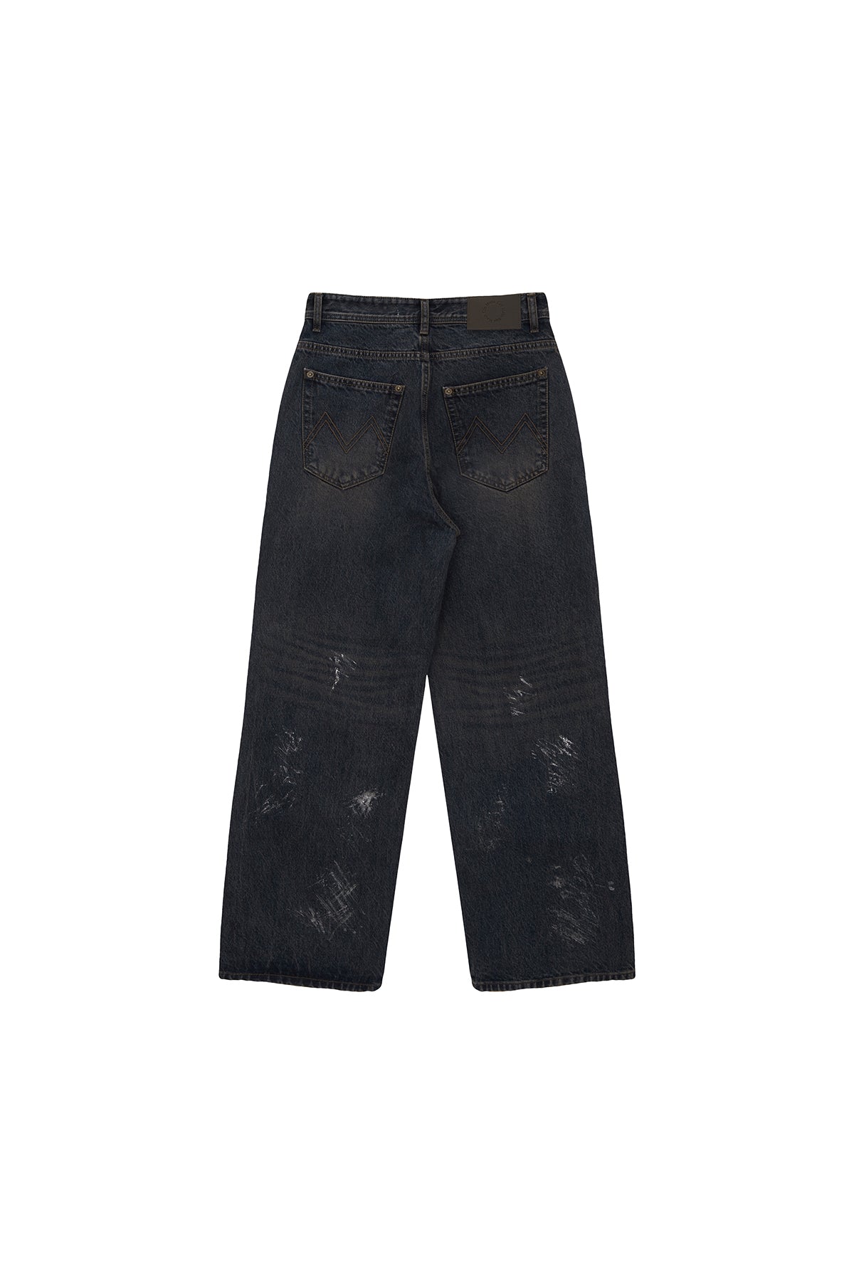 Matin Kim - Foil Detail Denim Baggy Pants (Navy) product image 2 | TRAB K-Fashion Australia