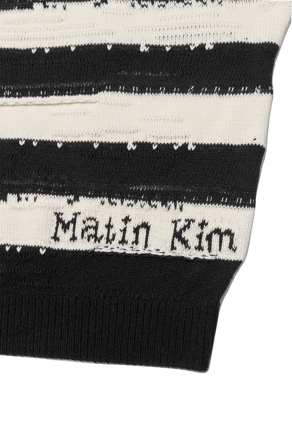 Matin Kim - Stripe Vintage Loose Pullover (Black) product image 4 | TRAB K-Fashion Australia