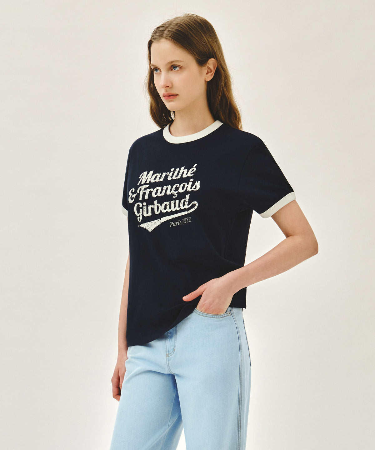 Marithe & Francois Girbaud - Vintage Logo Ringer Tee (Navy) product image 2 | TRAB K-Fashion Australia